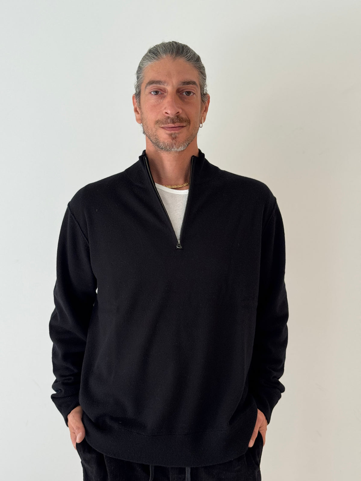 Cashmere trucker BLACK