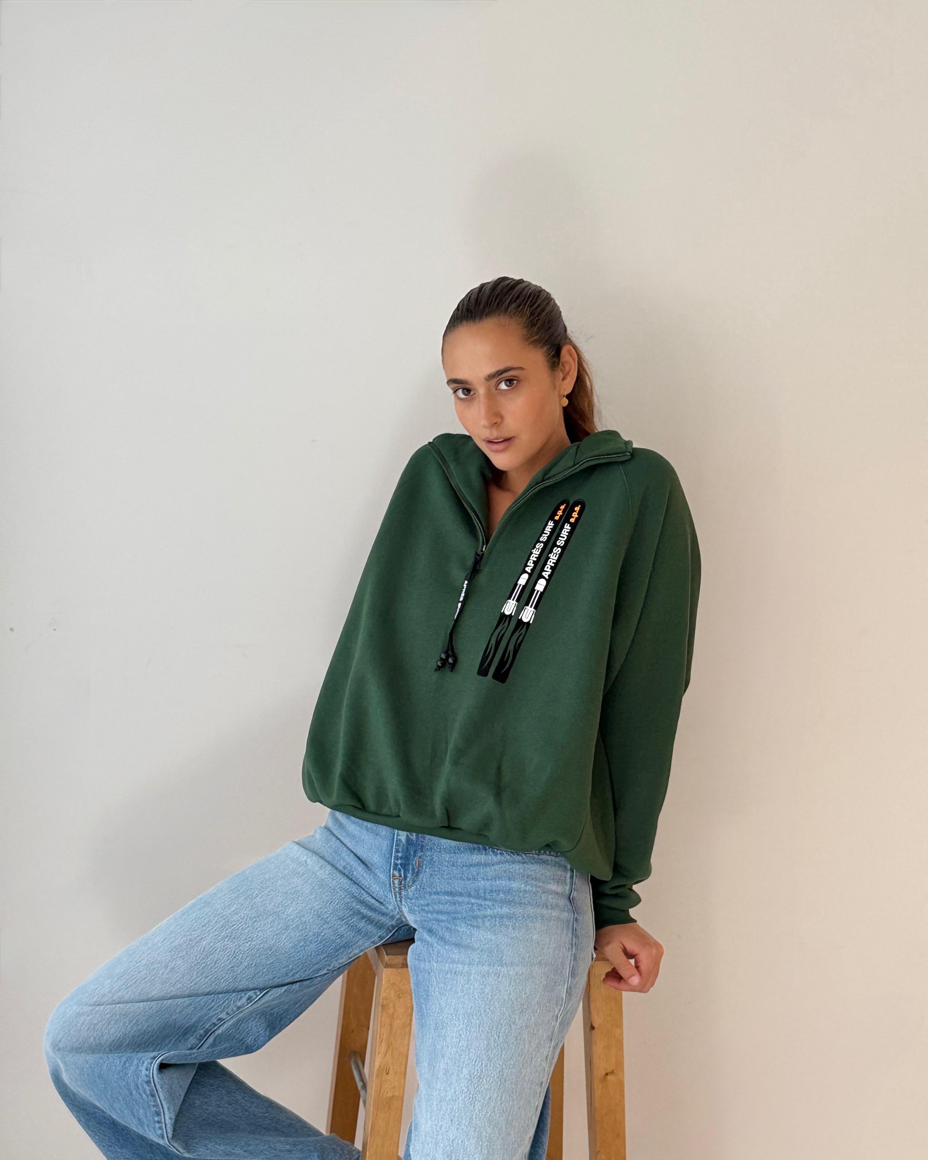 28 Herman crop neck sweat FOREST GREEN