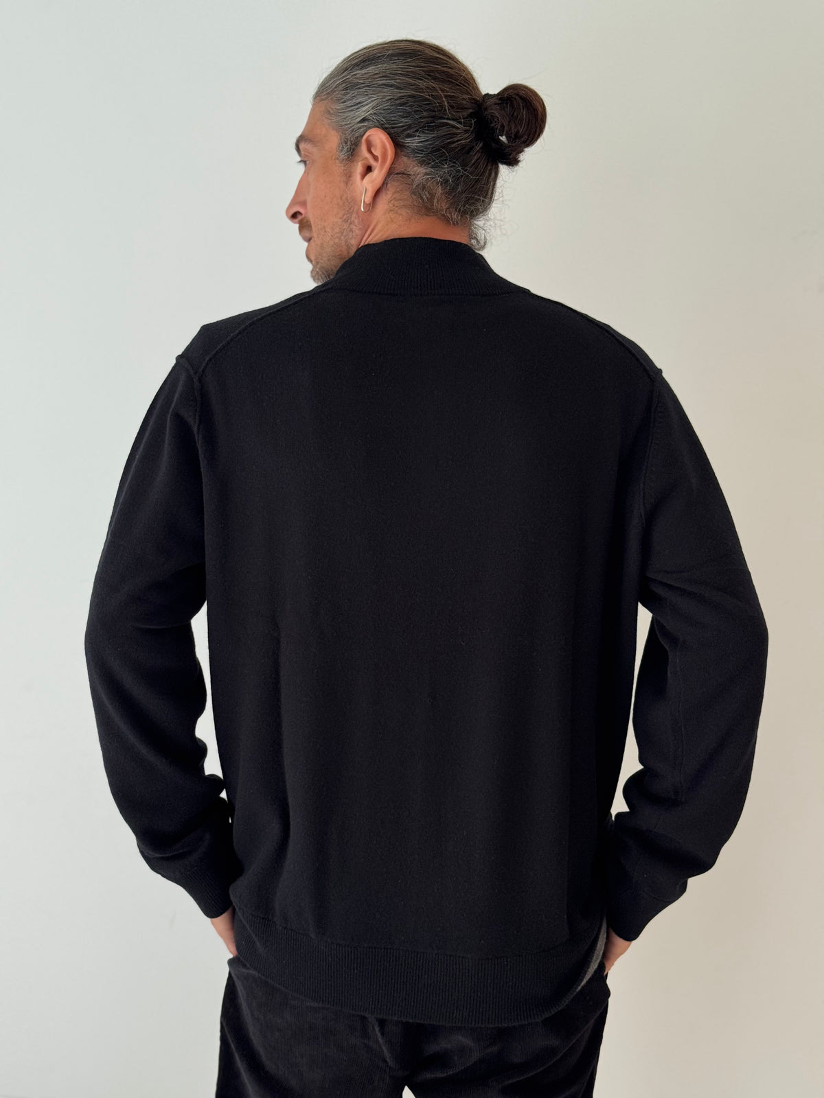 Cashmere trucker BLACK