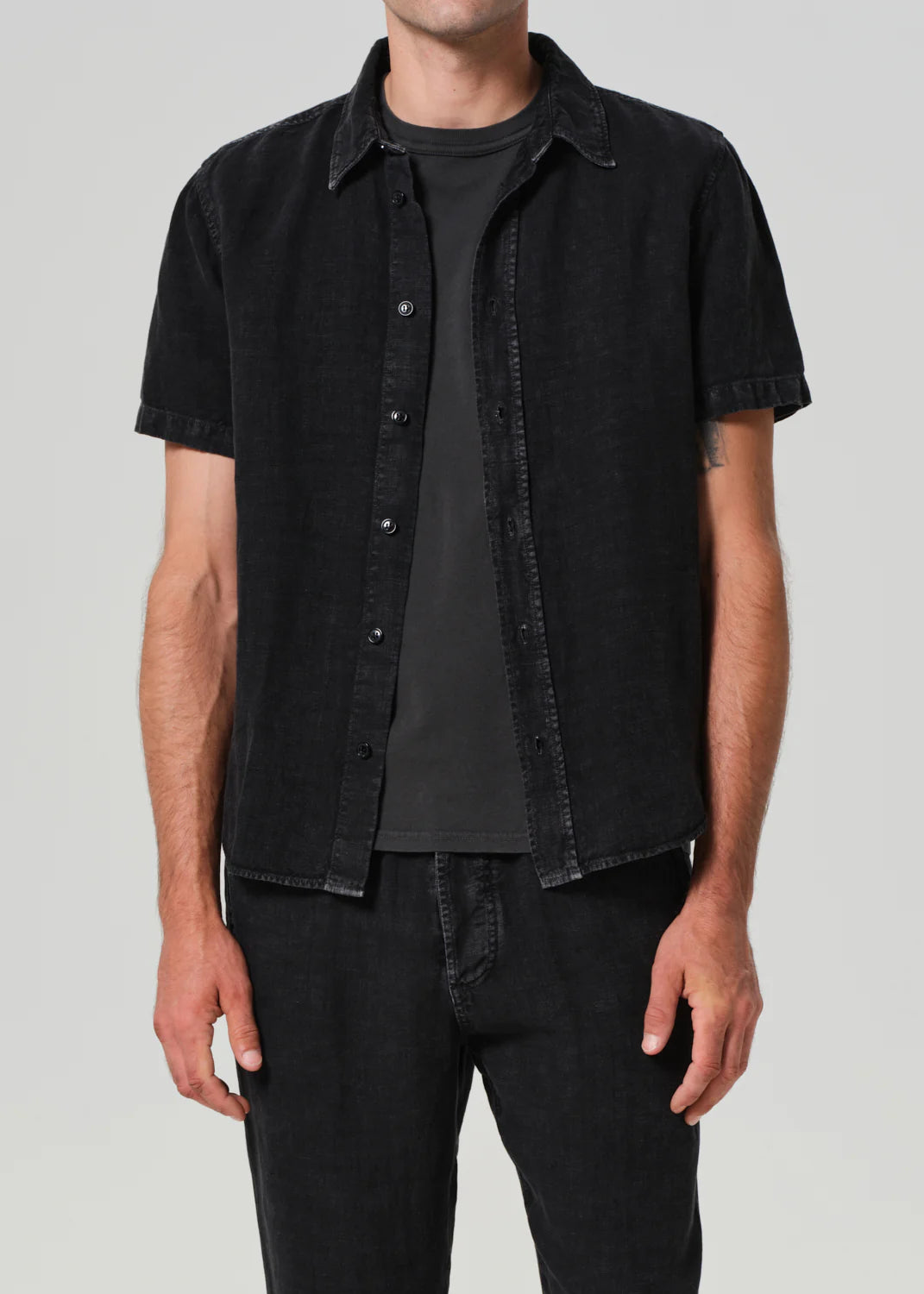 Cairo short slv shirt WASHED BLACK