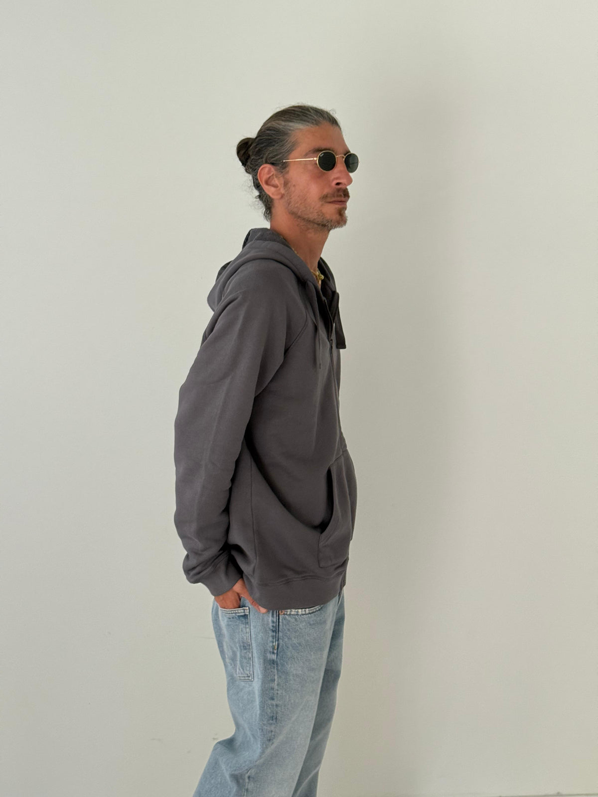 Zip hoody PEBBLE