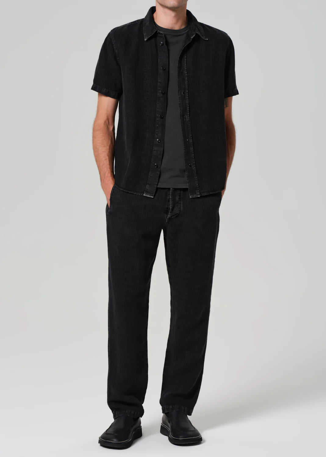Drawstring deck pant WASHED BLACK