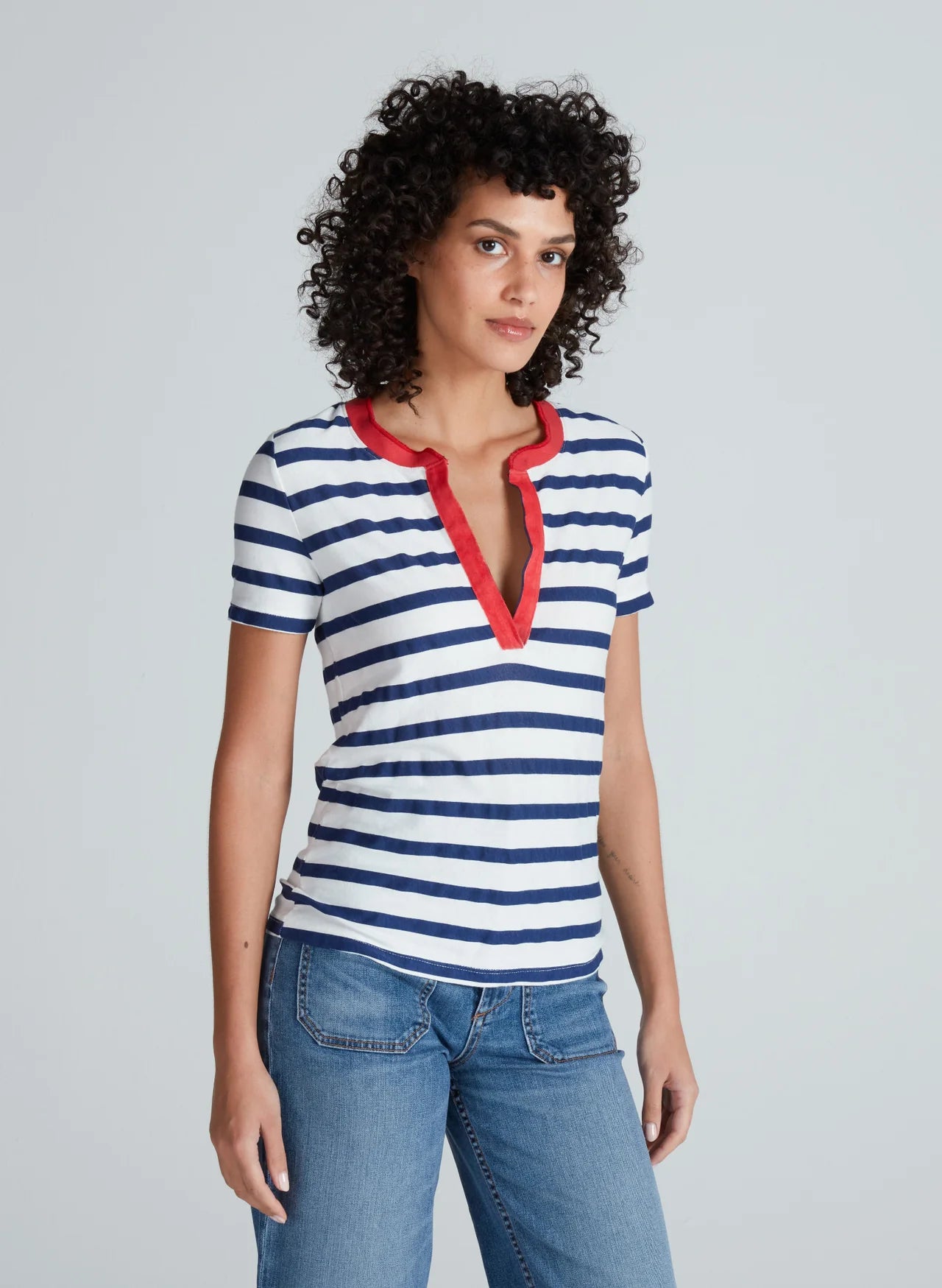 classic henley NAVY STRIPES