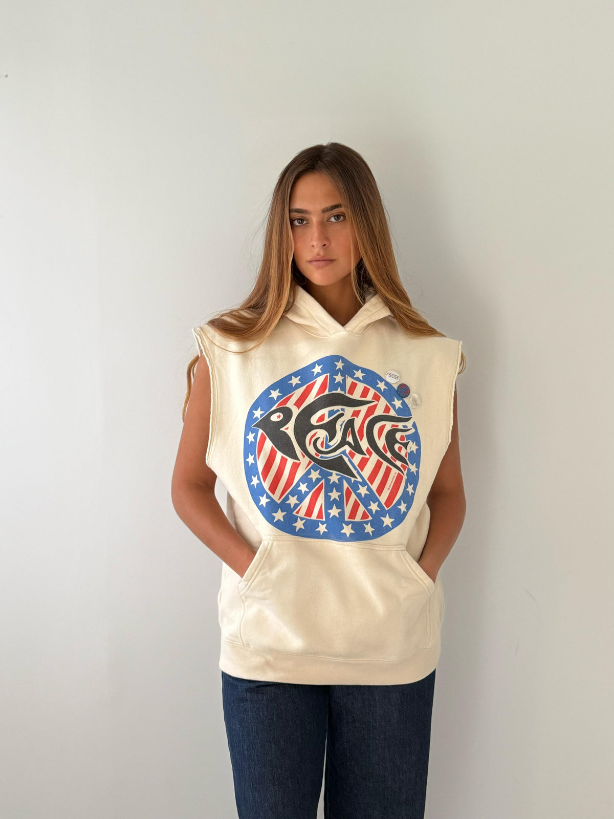 Sweatshirt agger peace NATURAL