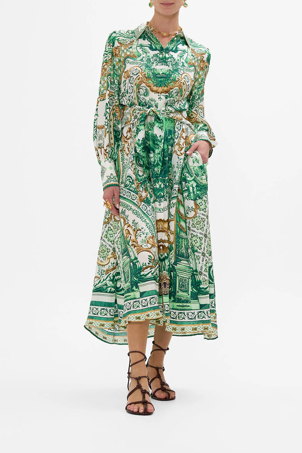 Waist tie shirt dress CORRIDOR OF CAL