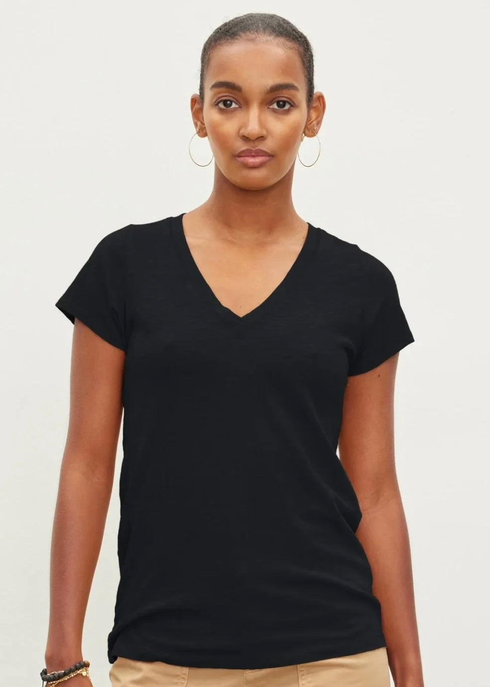 Jilian V-neck tee BLACK
