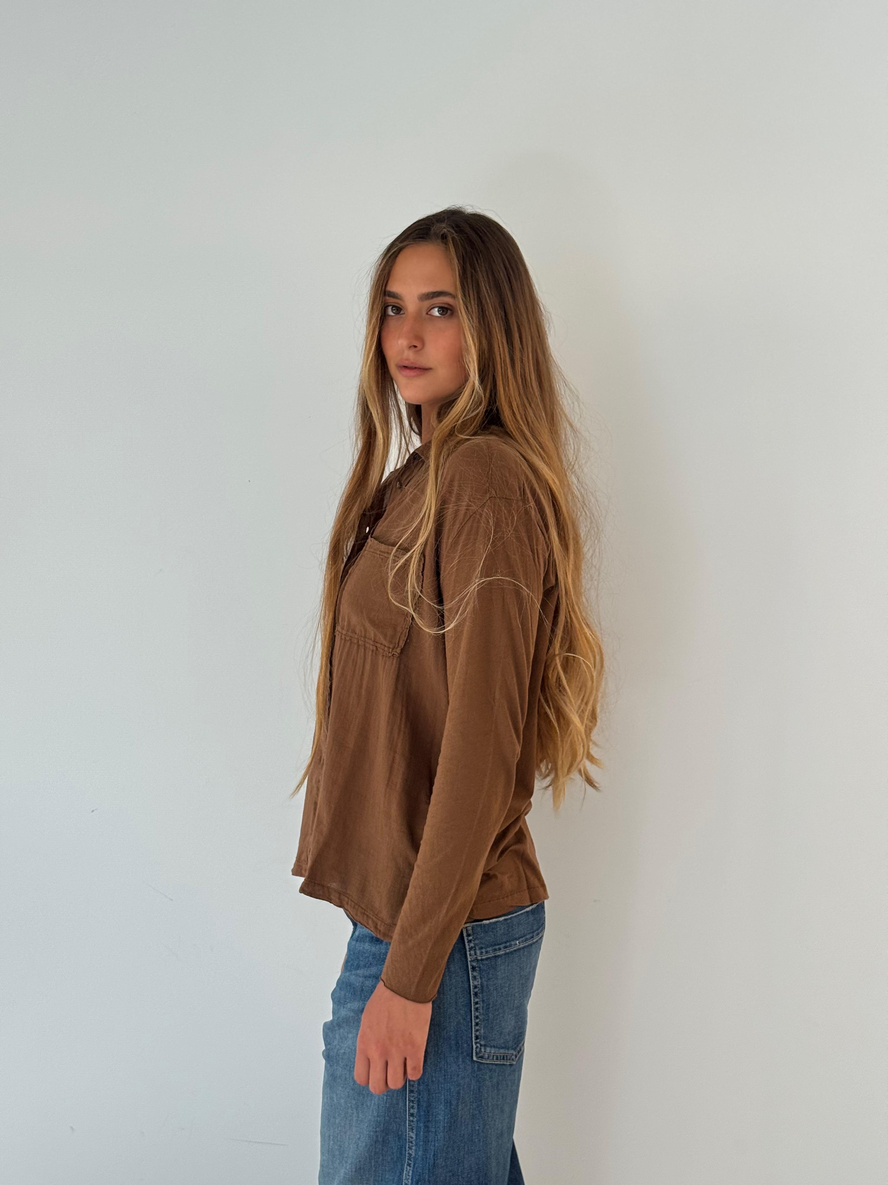 Tacy knitted shirt WALNUT