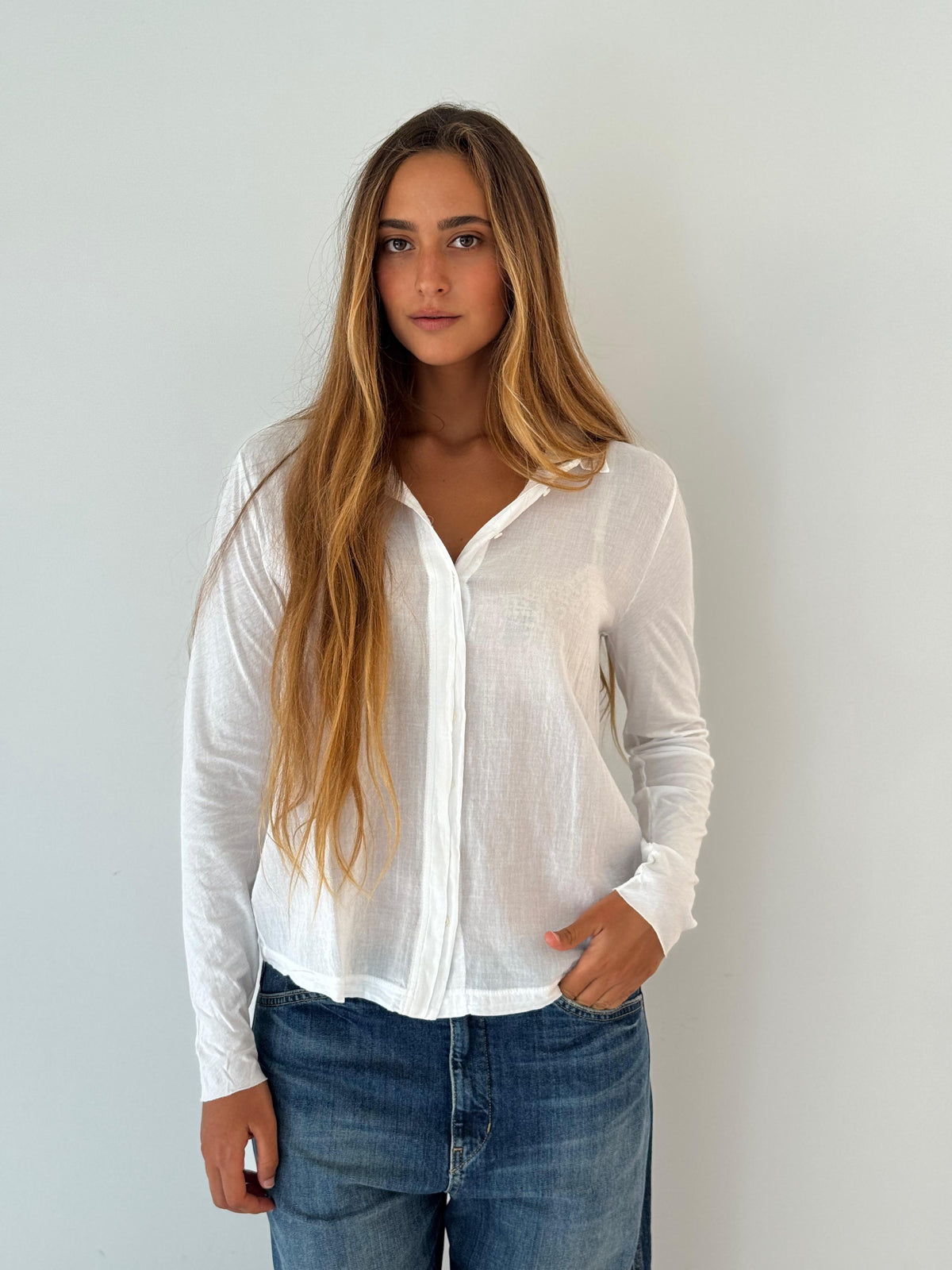 Tabo knitted shirt WHITE
