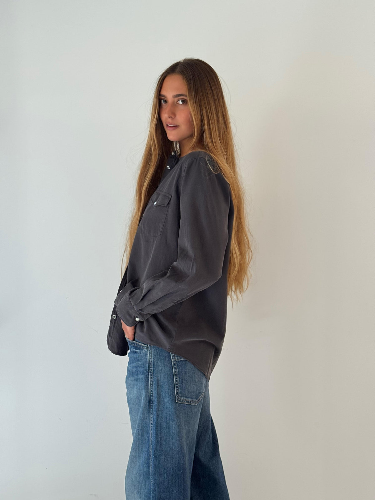 California woven shirt ANTHRACITE