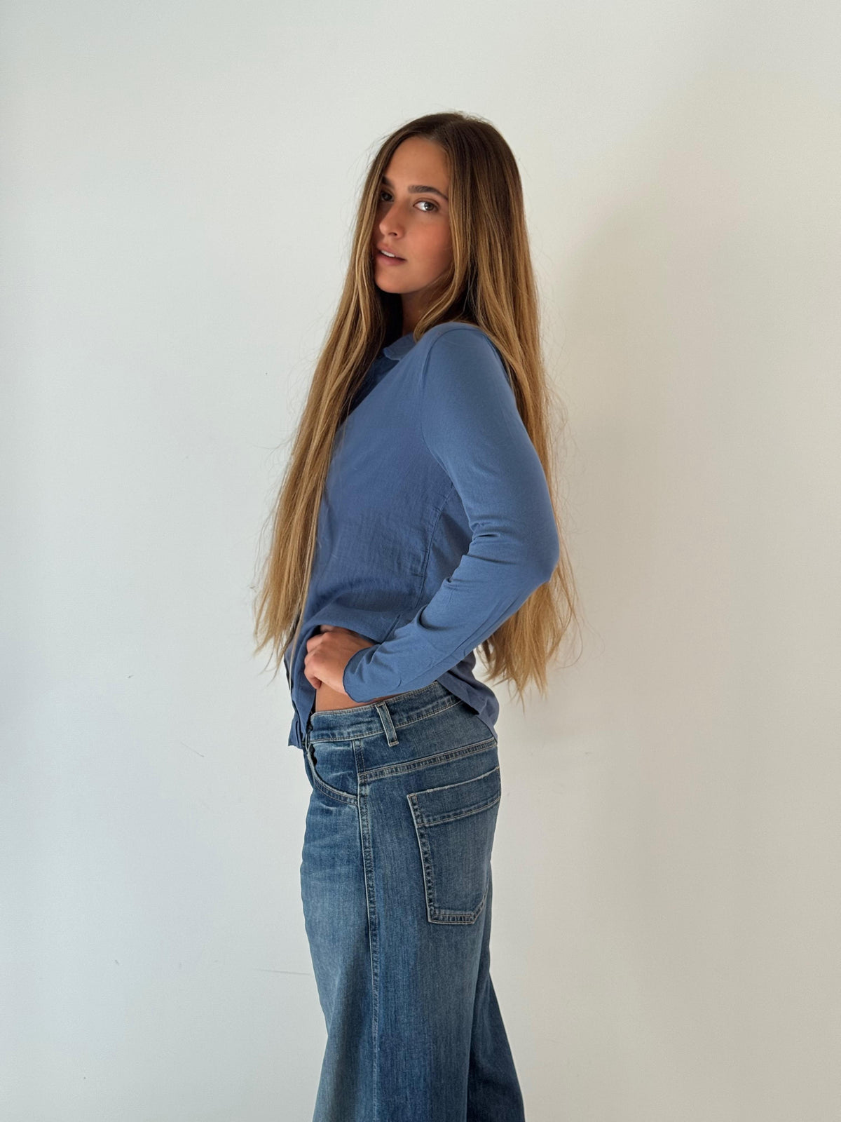 Tabo knitted shirt BLUE