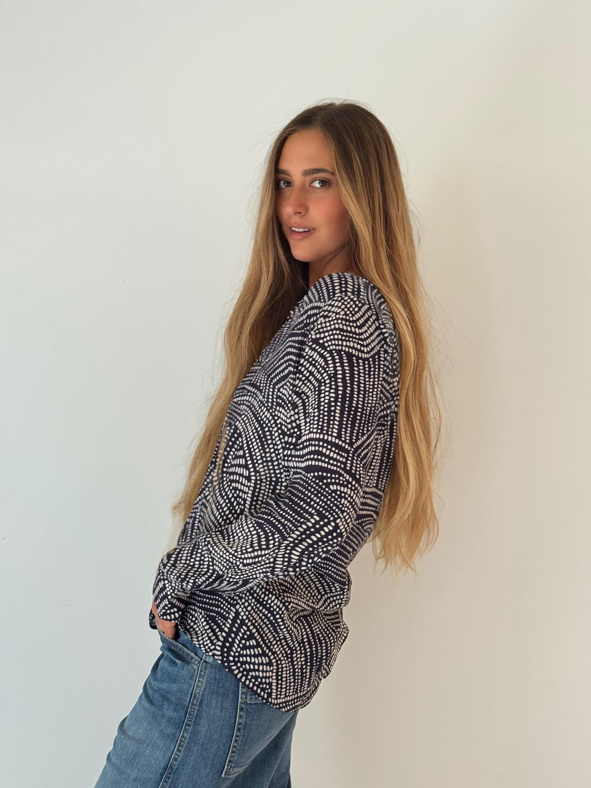 Coraz woven shirt DARK NAVY