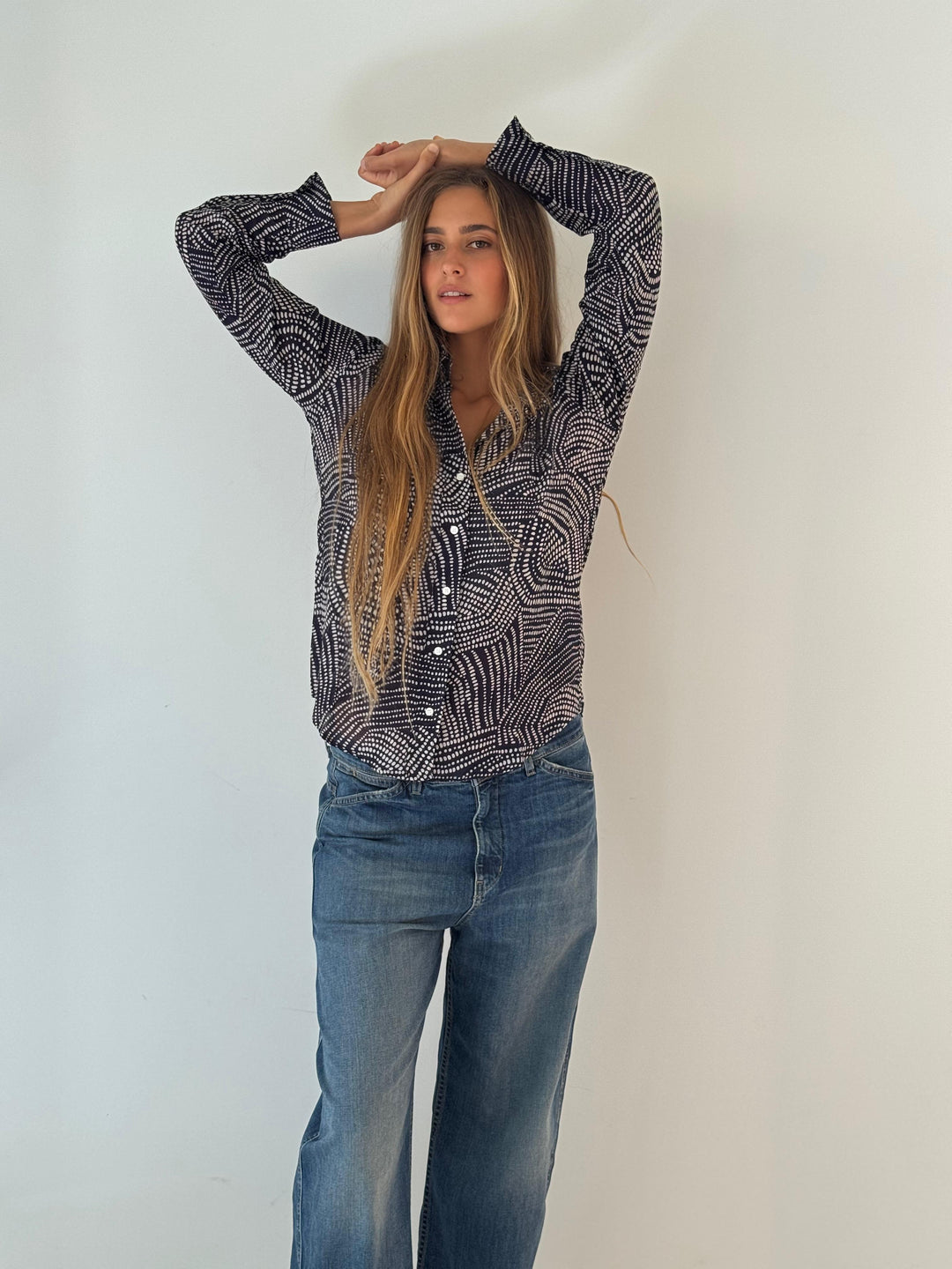 Coraz woven shirt DARK NAVY