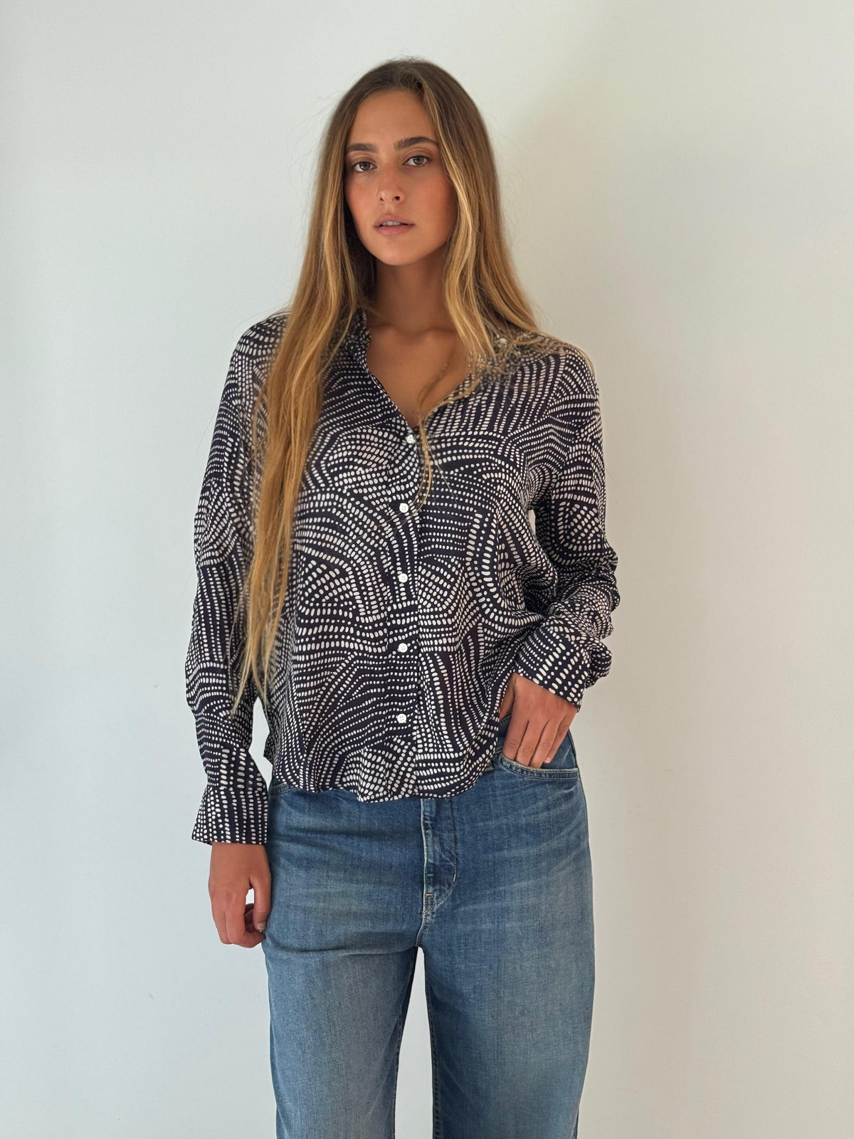 Coraz woven shirt DARK NAVY