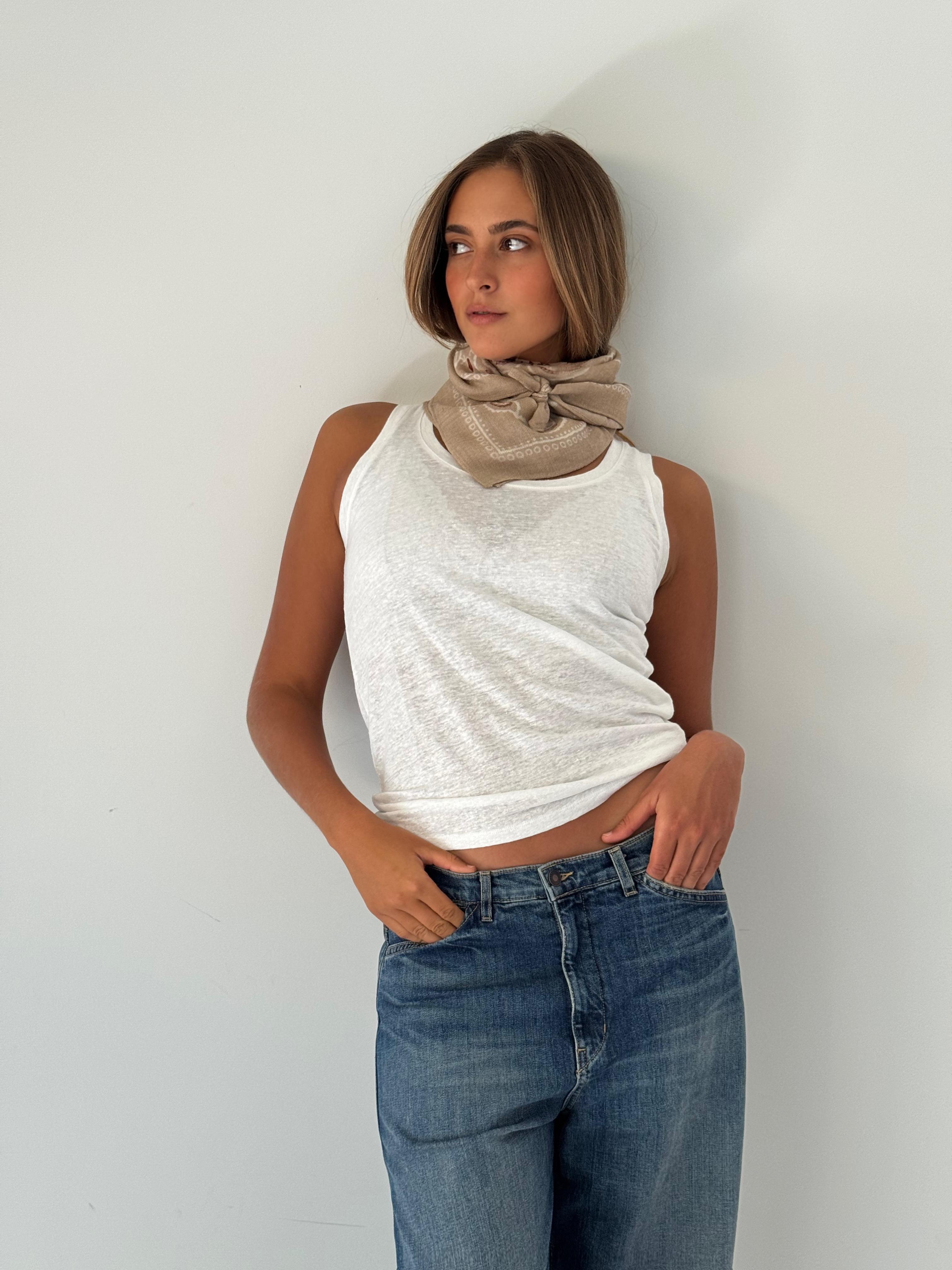 Scarf bandana woven BEIGE