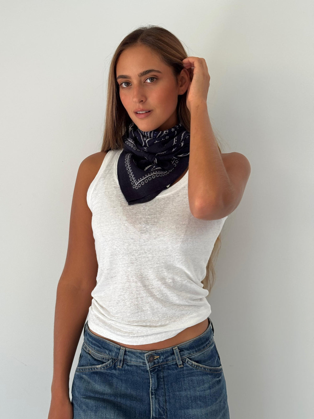 Scarf bandana woven NAVY