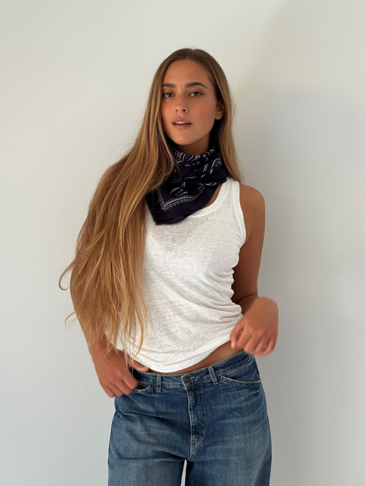 Scarf bandana woven NAVY