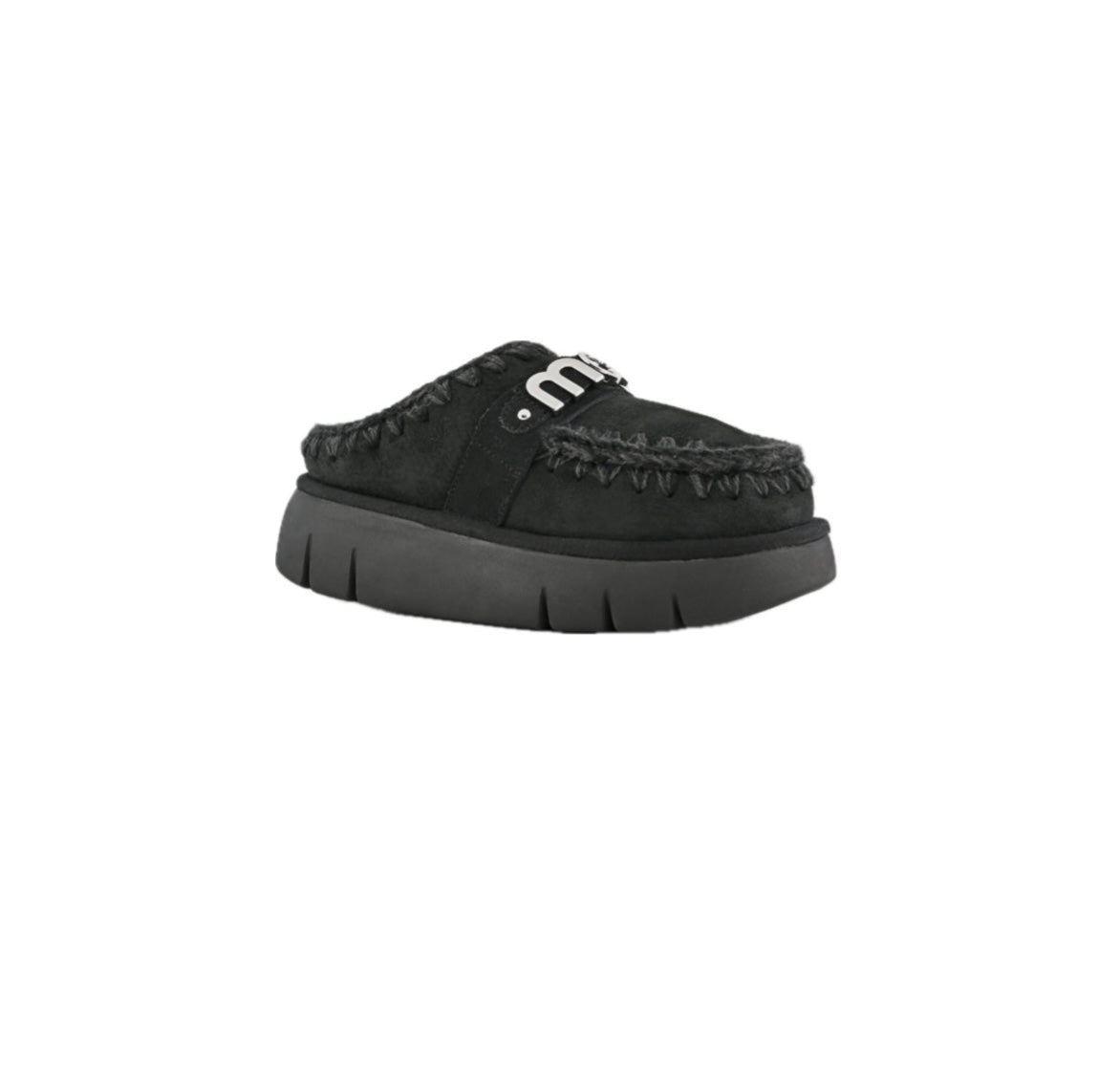 Bounce clog metal logo BLACK
