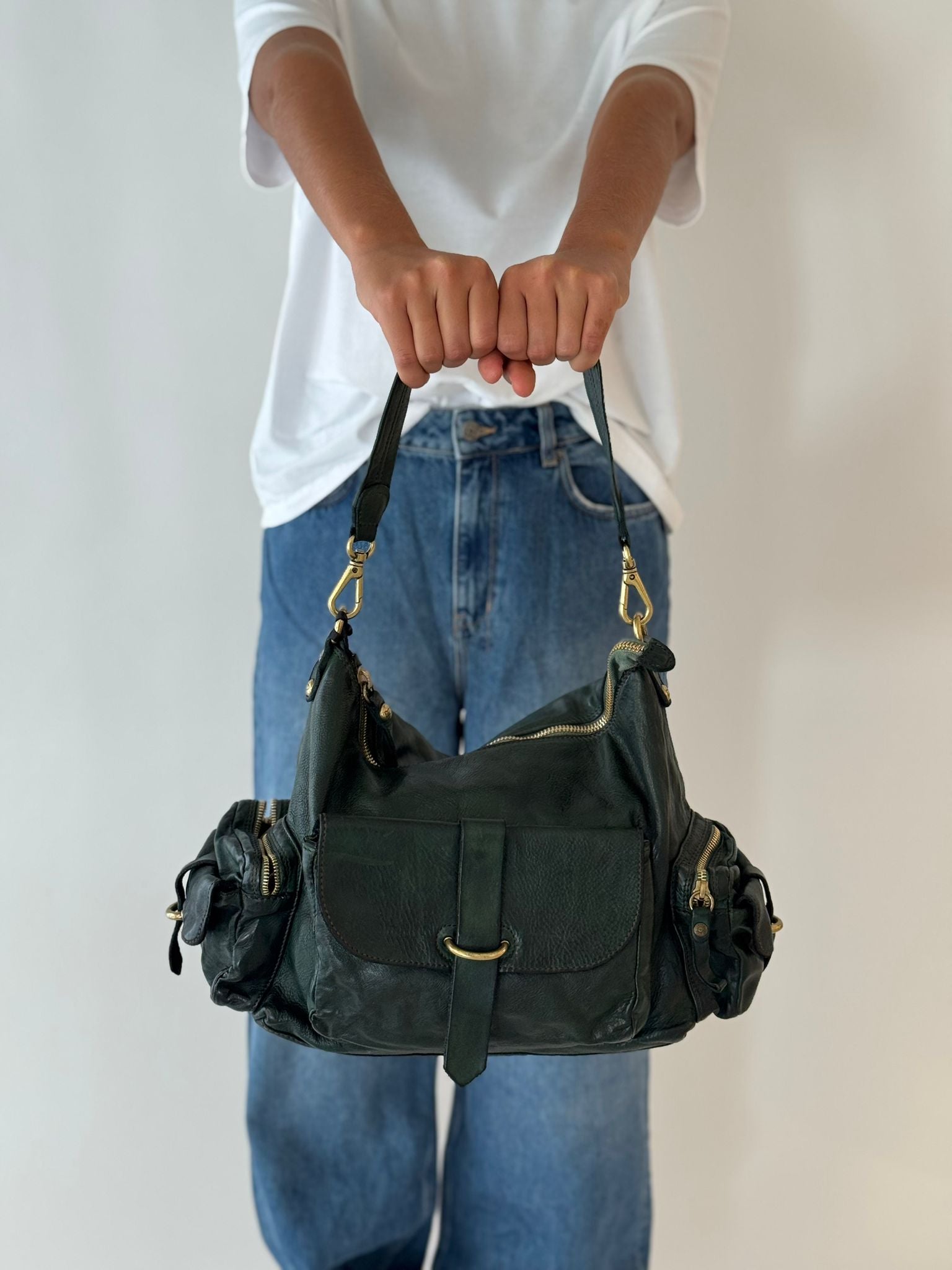 Elda shoulder bag GREEN BOTTLE