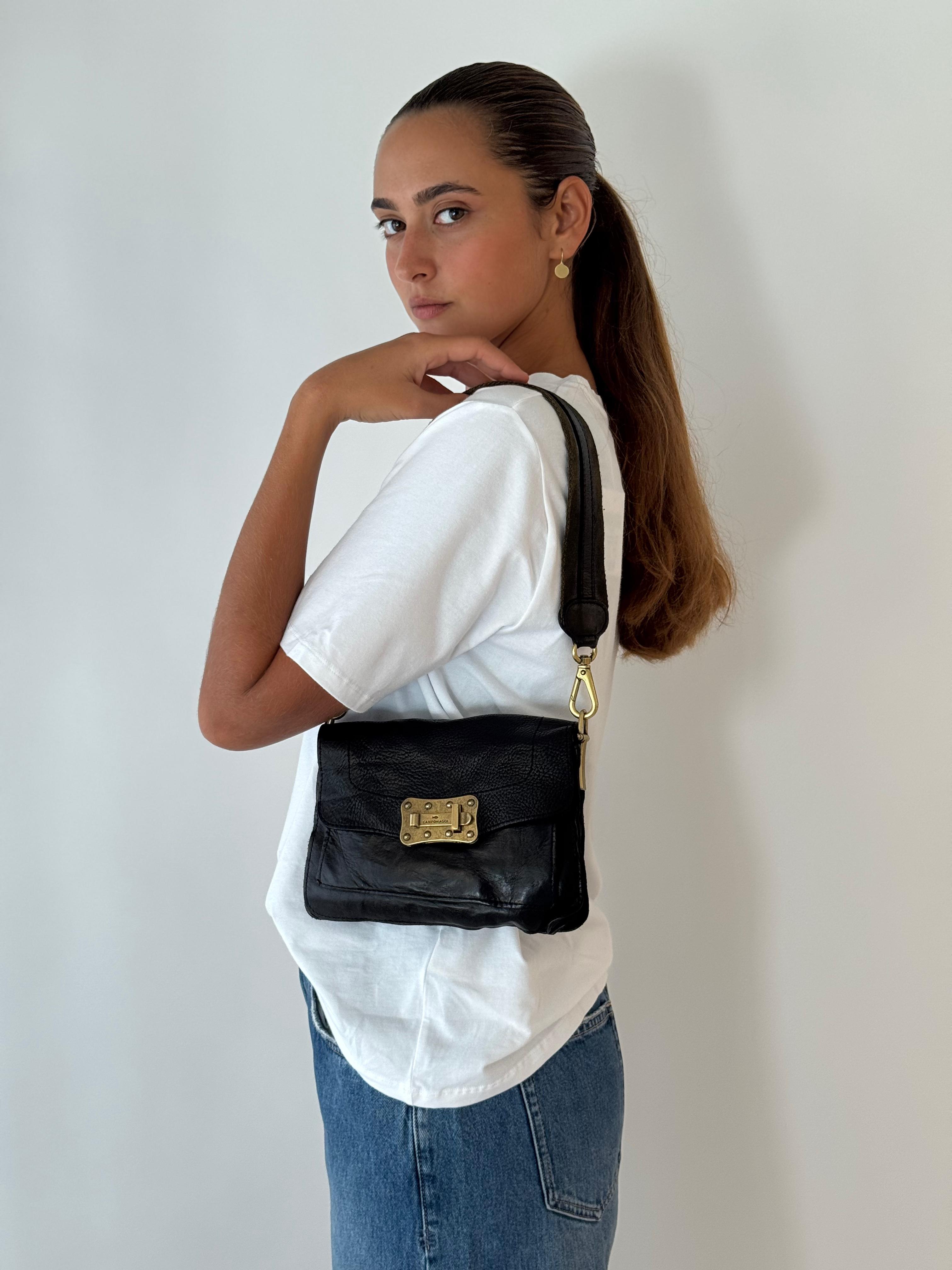 Agnese S+striped fabric BLACK