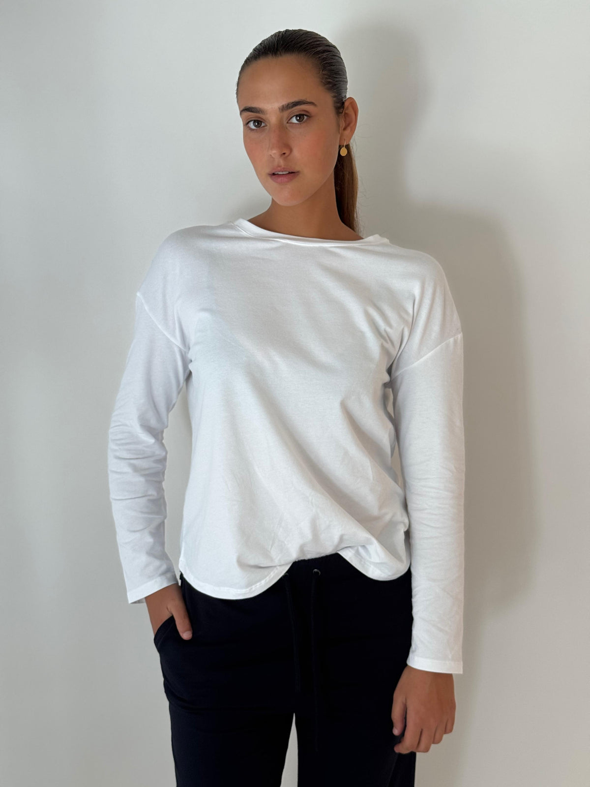 Round neck shirt WHITE