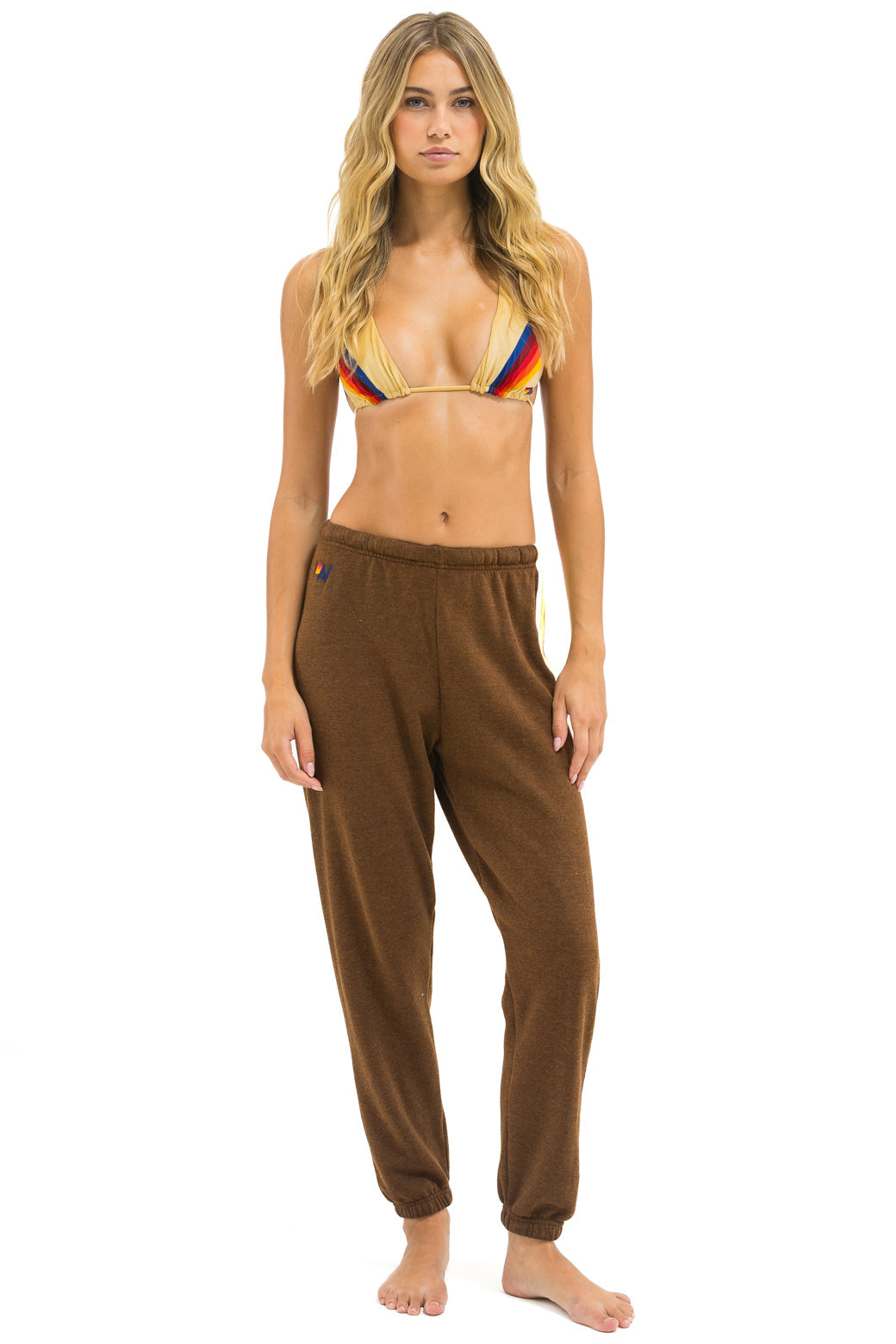 5 Stripe sweatpants CHOCO/WHT NEON