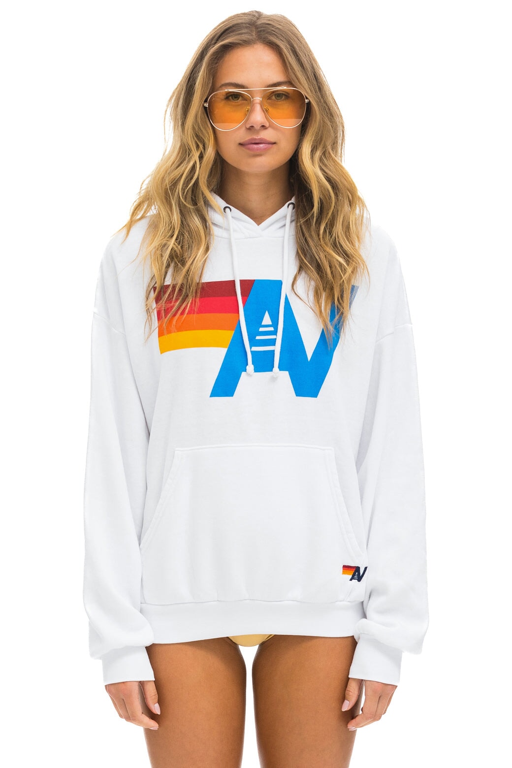 Logo pullover hoodie relaxed WHITE