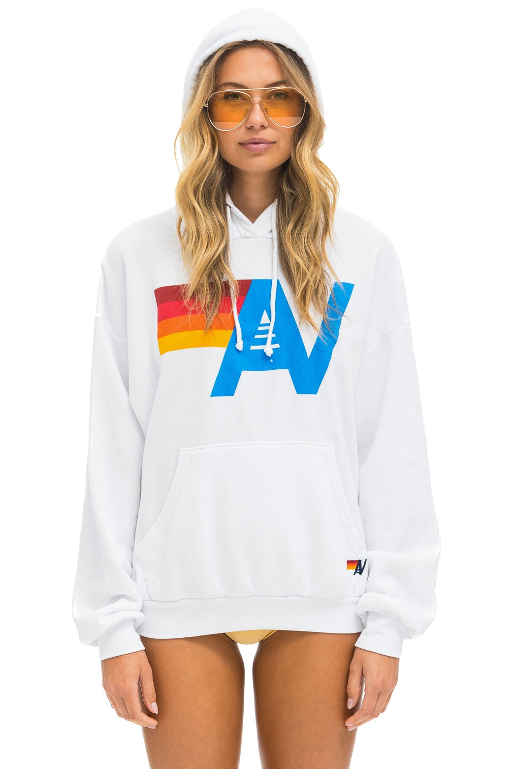 Logo pullover hoodie relaxed WHITE