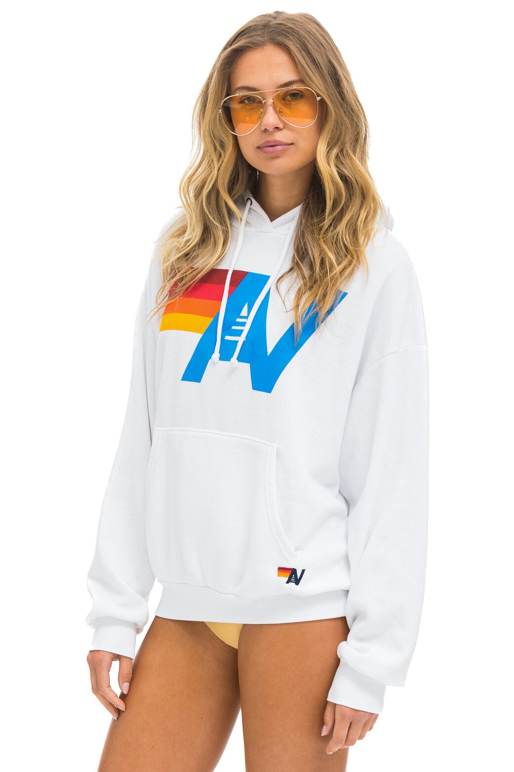 Logo pullover hoodie relaxed WHITE