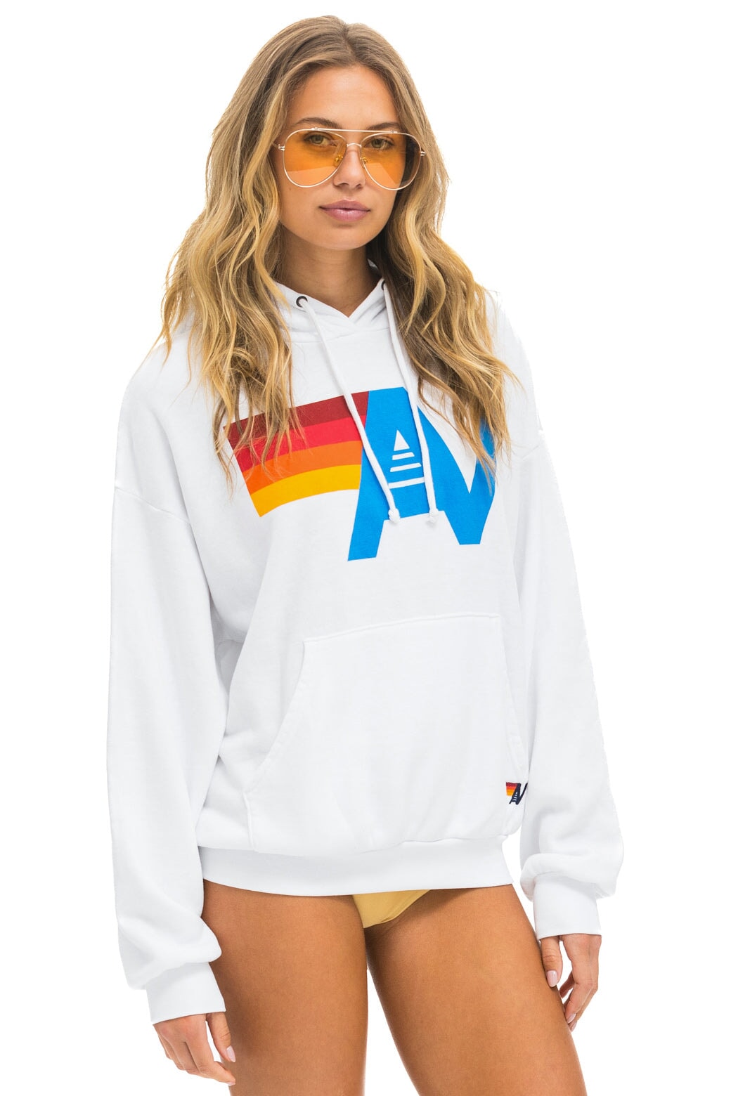 Logo pullover hoodie relaxed WHITE