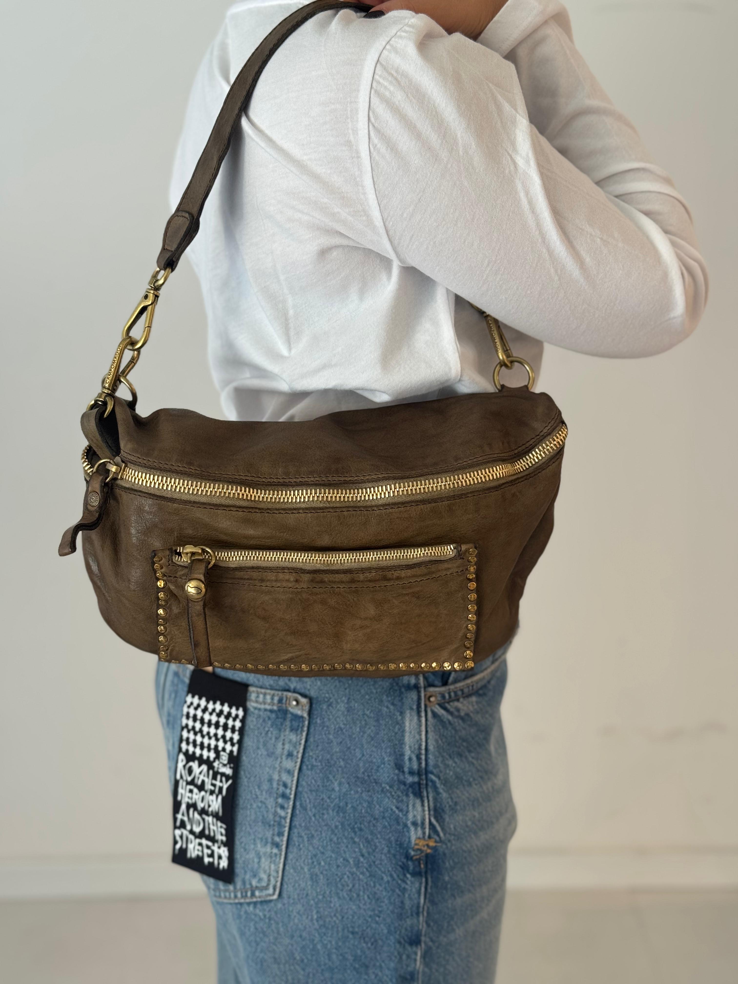 Nicole shoulder bag cow+studs MILITARY