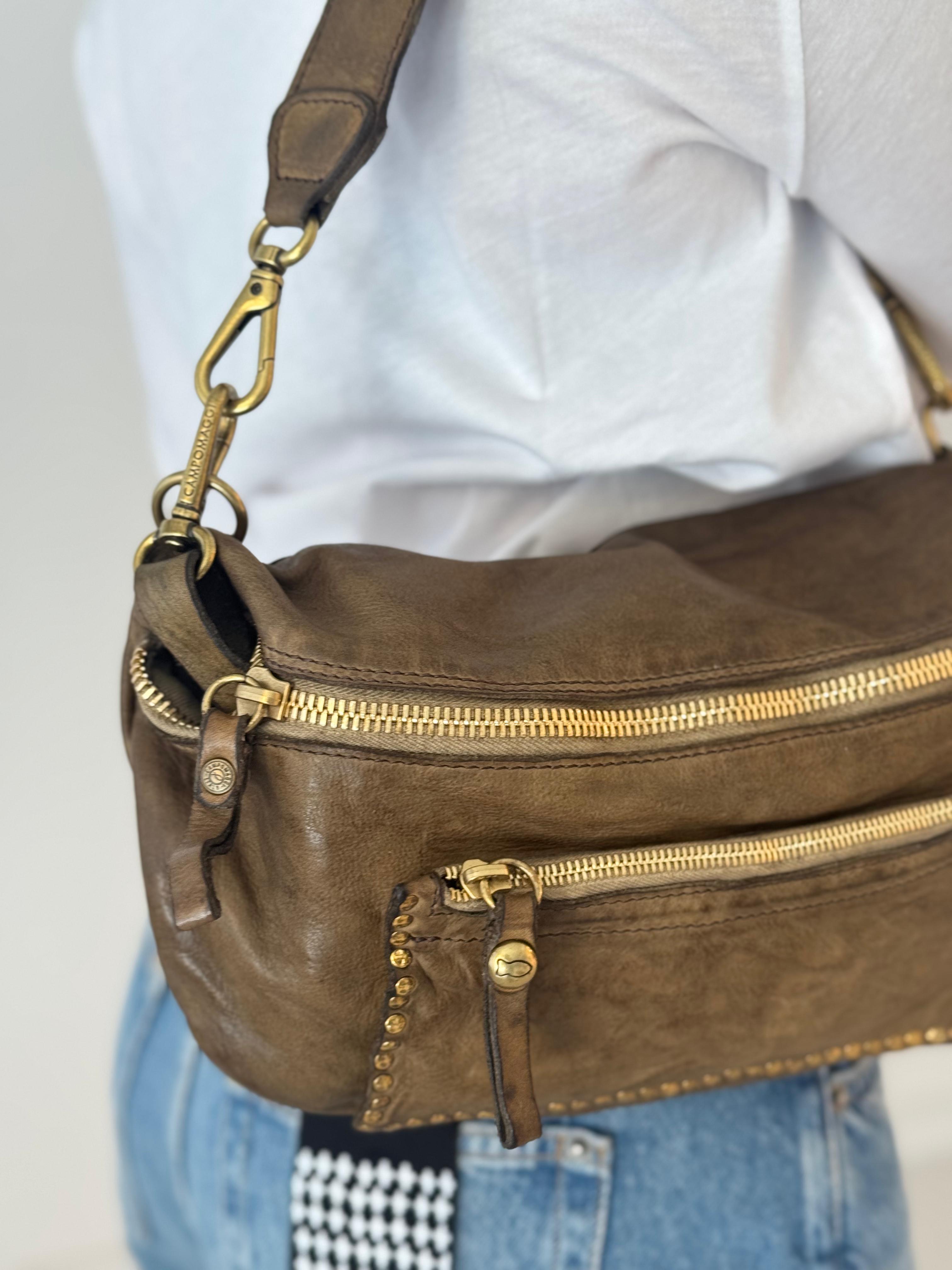 Nicole shoulder bag cow+studs MILITARY