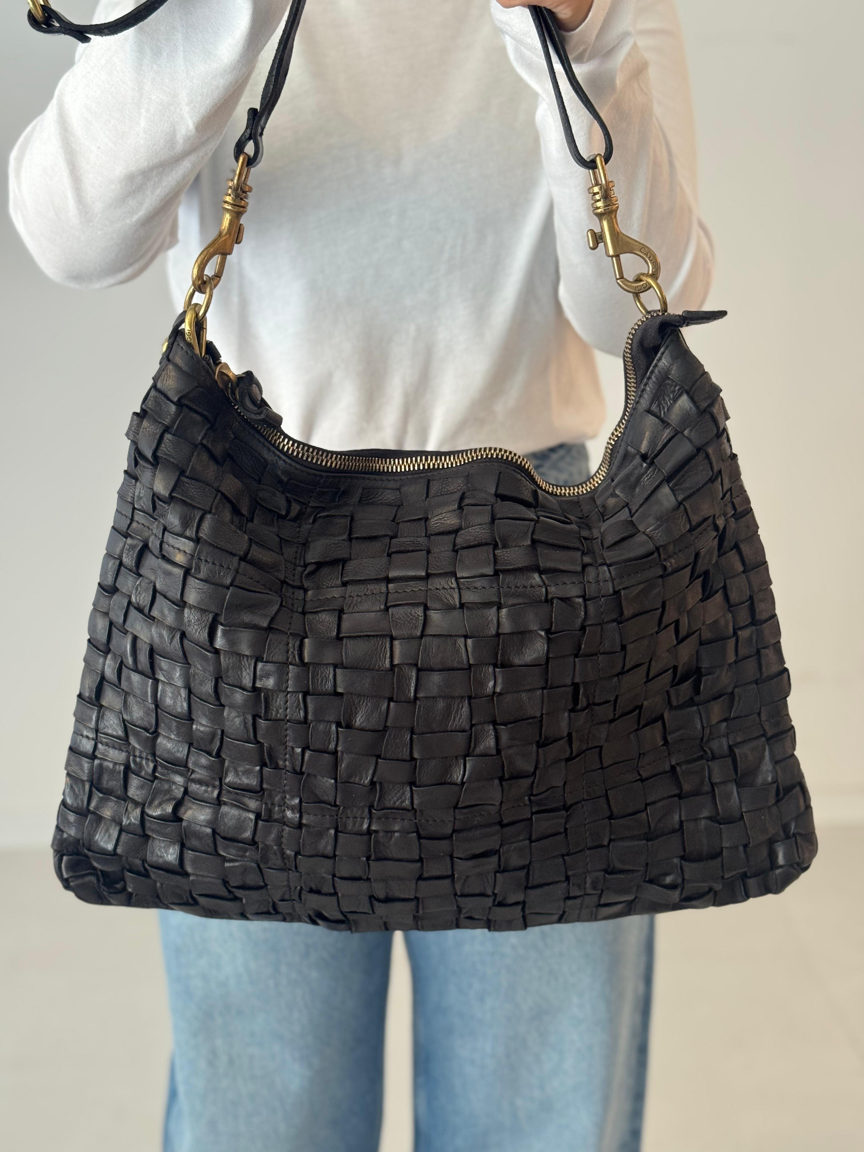 Caralal shoulder bag woven cow BLACK