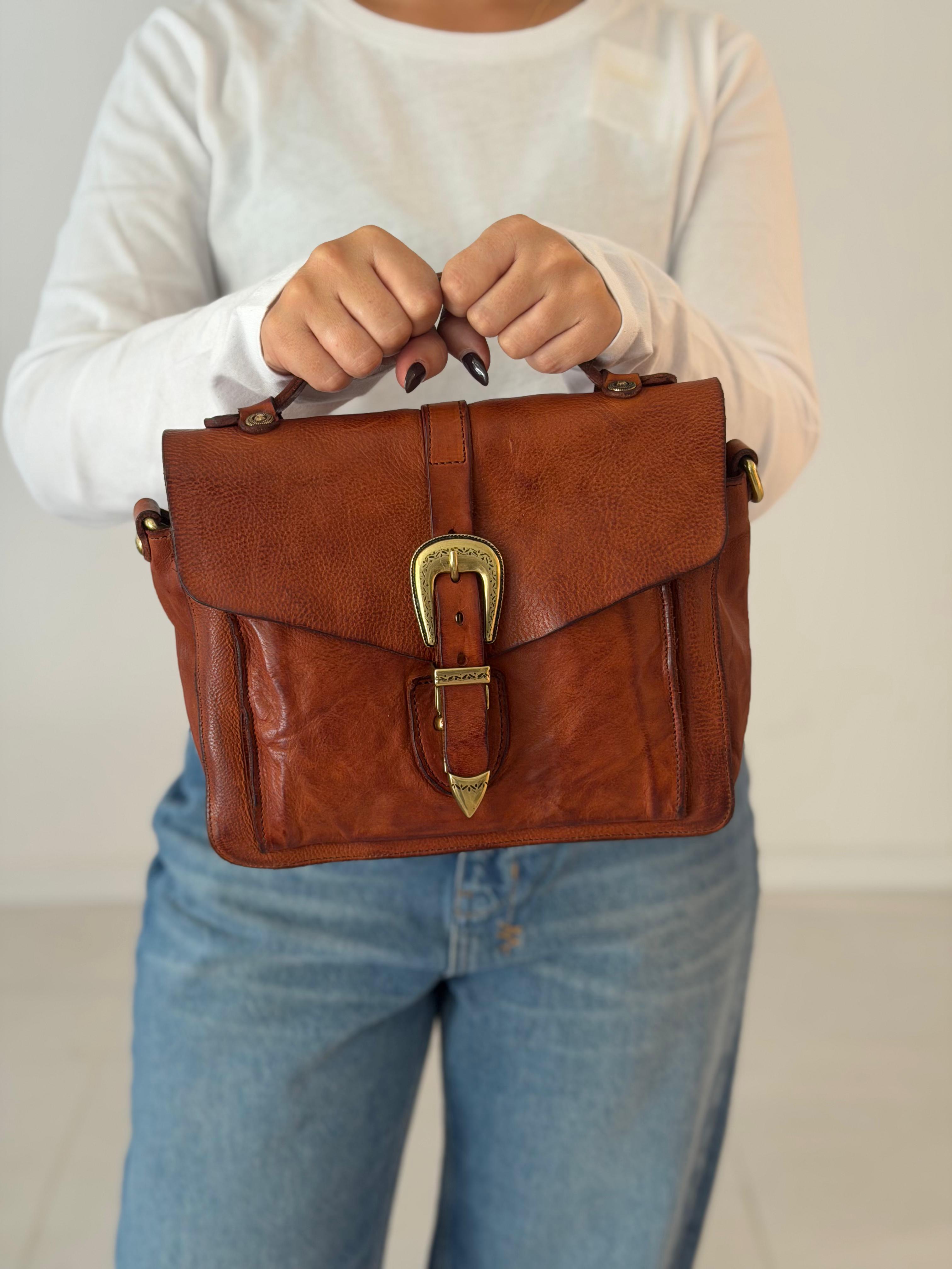 Porizia crossbody bag cow COGNAC