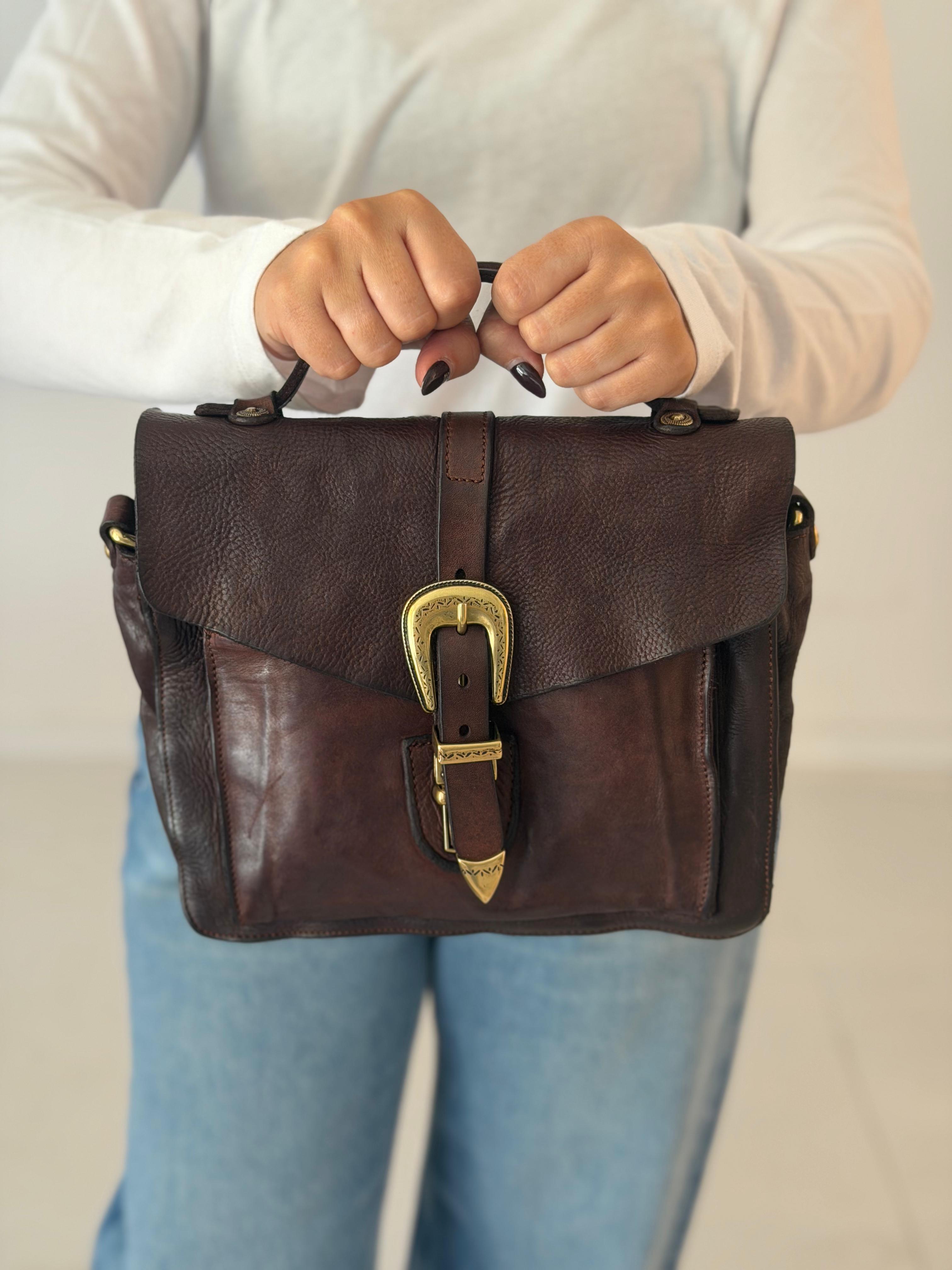 Porizia crossbody bag cow BROWN