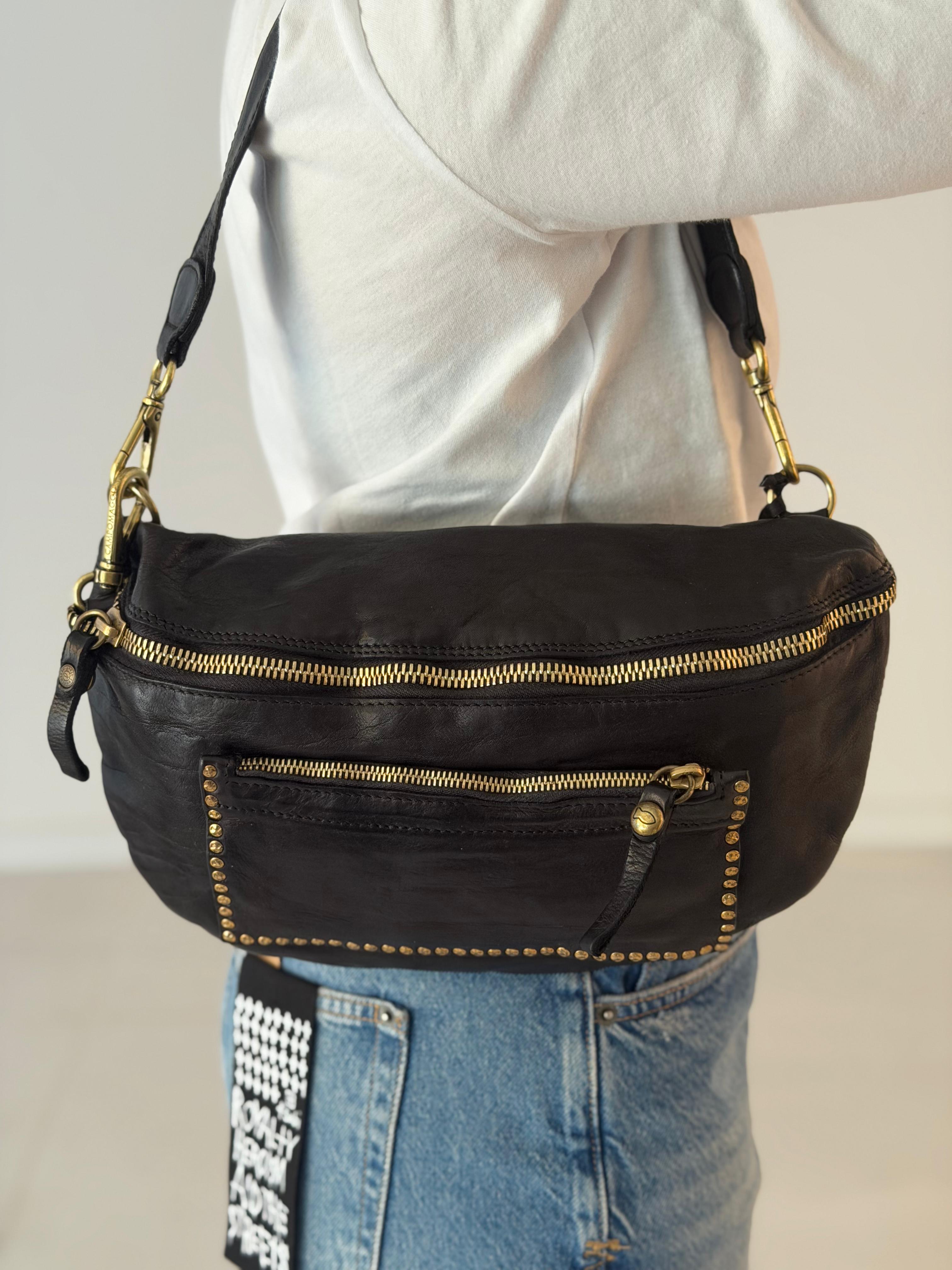 Nicole shoulder bag cow+studs BLACK
