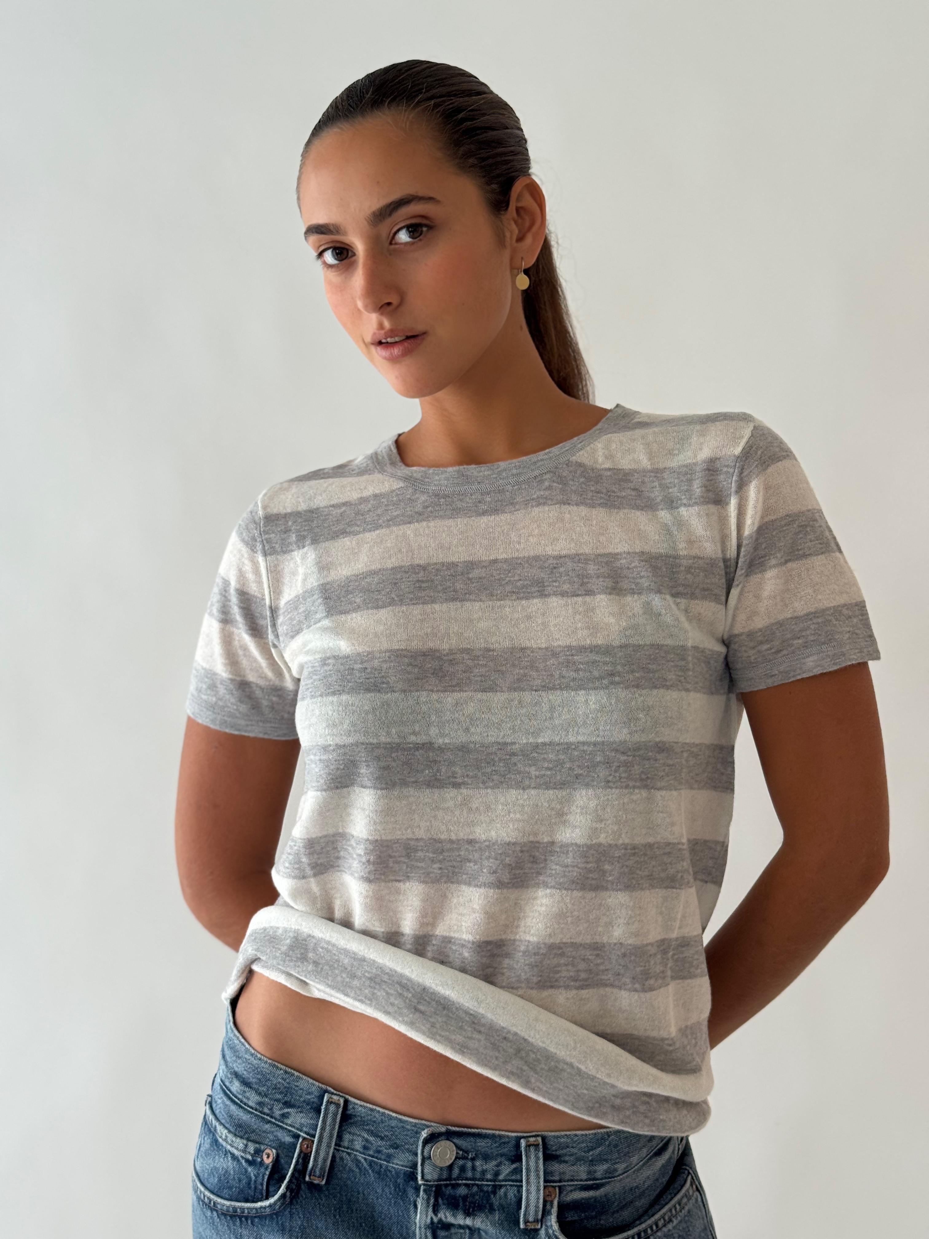 Striped knit CHINE MIST/MILK