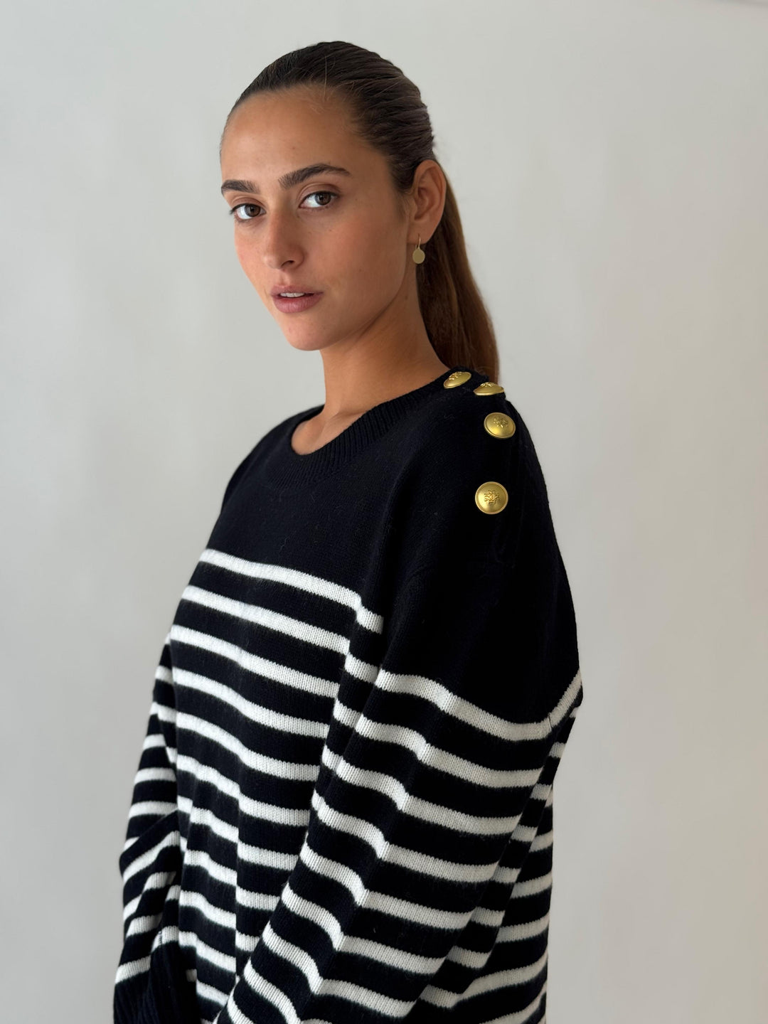 striped sweater NOIR/MILK