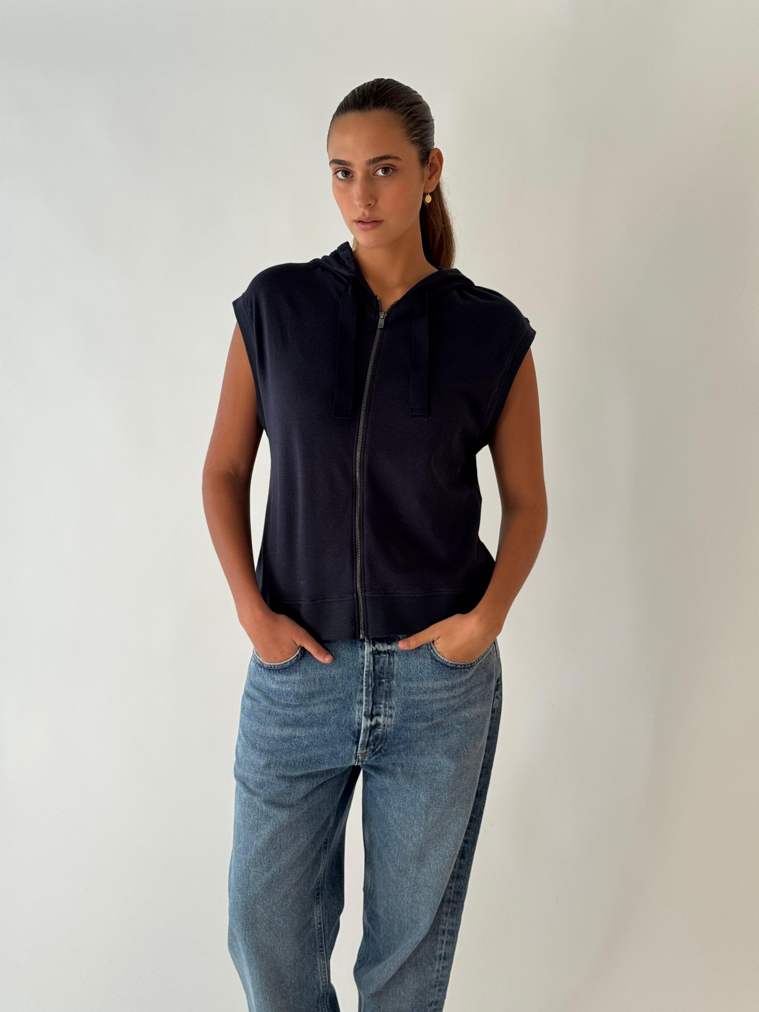 Sleeveless hoody MARINE