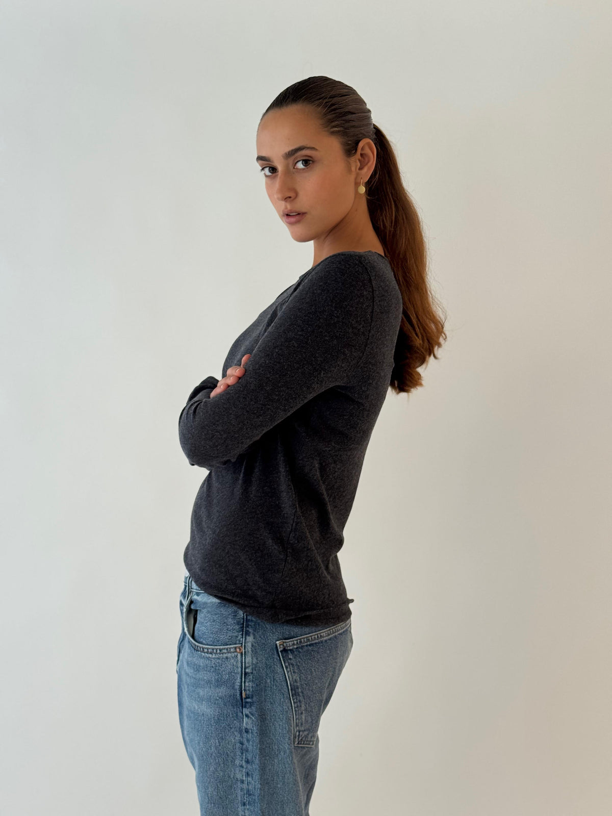 Round neck shirt H.ANTHRACITE