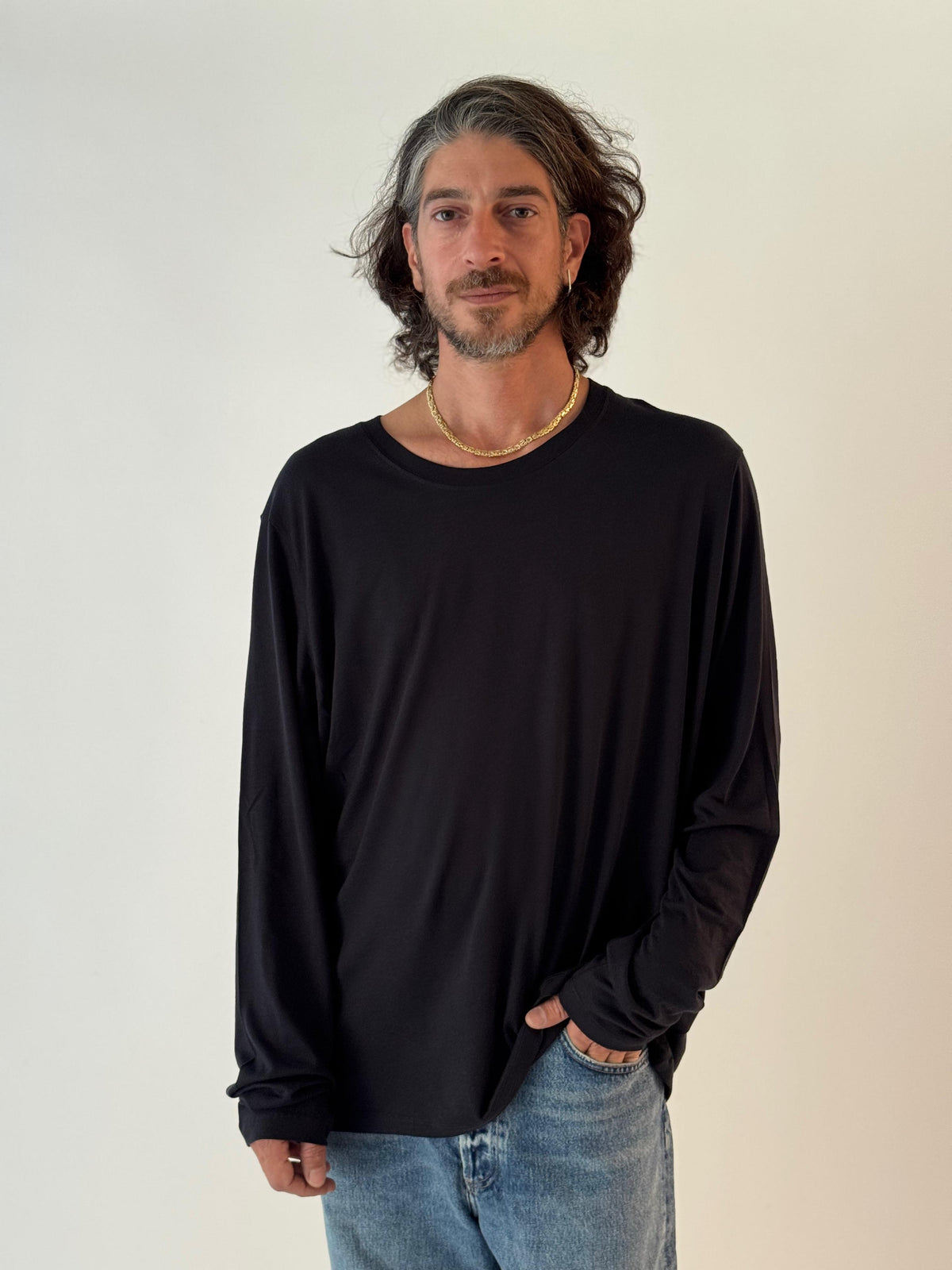 Round neck long sleeves NAVY