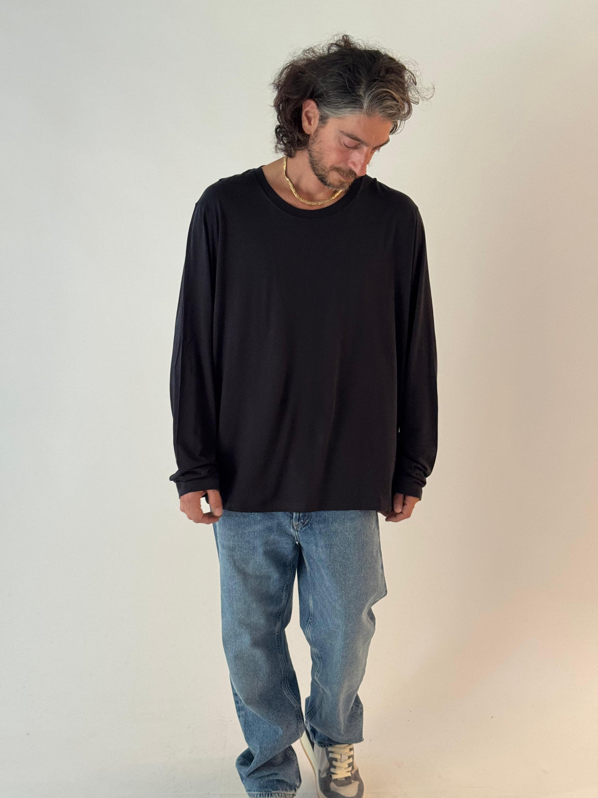 Round neck long sleeves NAVY