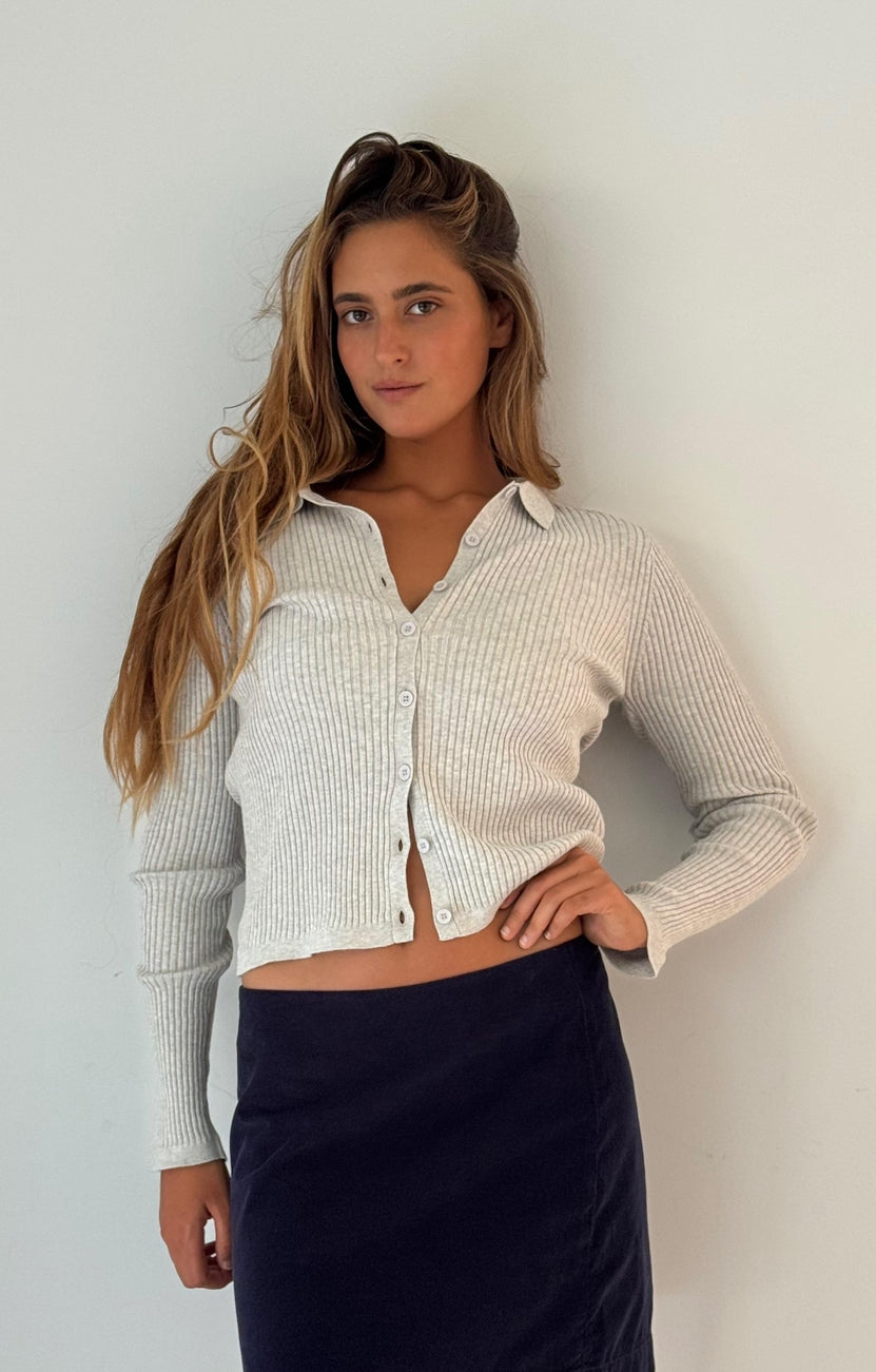 Nikki fitted ribbed knit PLATINUM