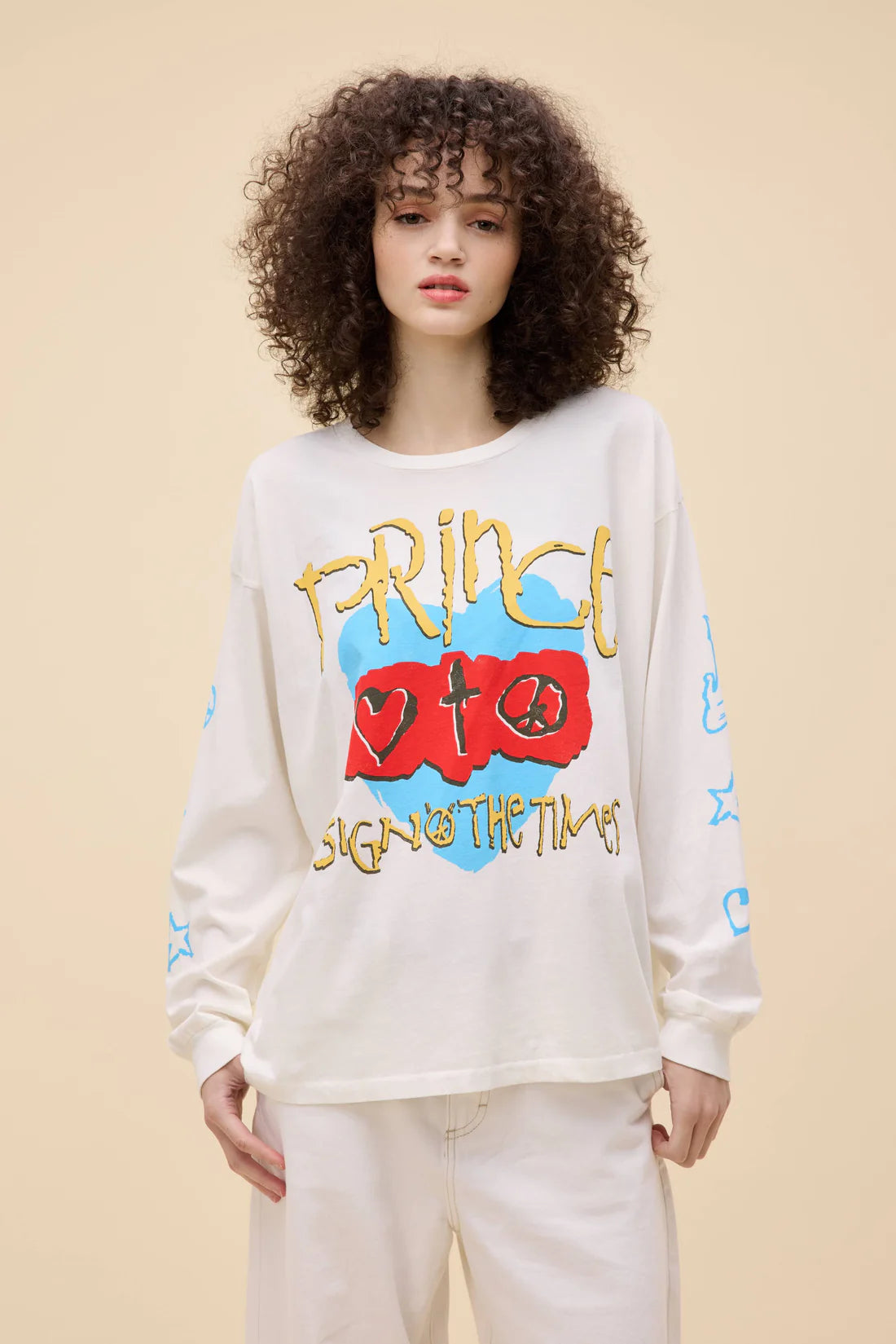 Prince sign of the times merch LS VINTAGE WHITE