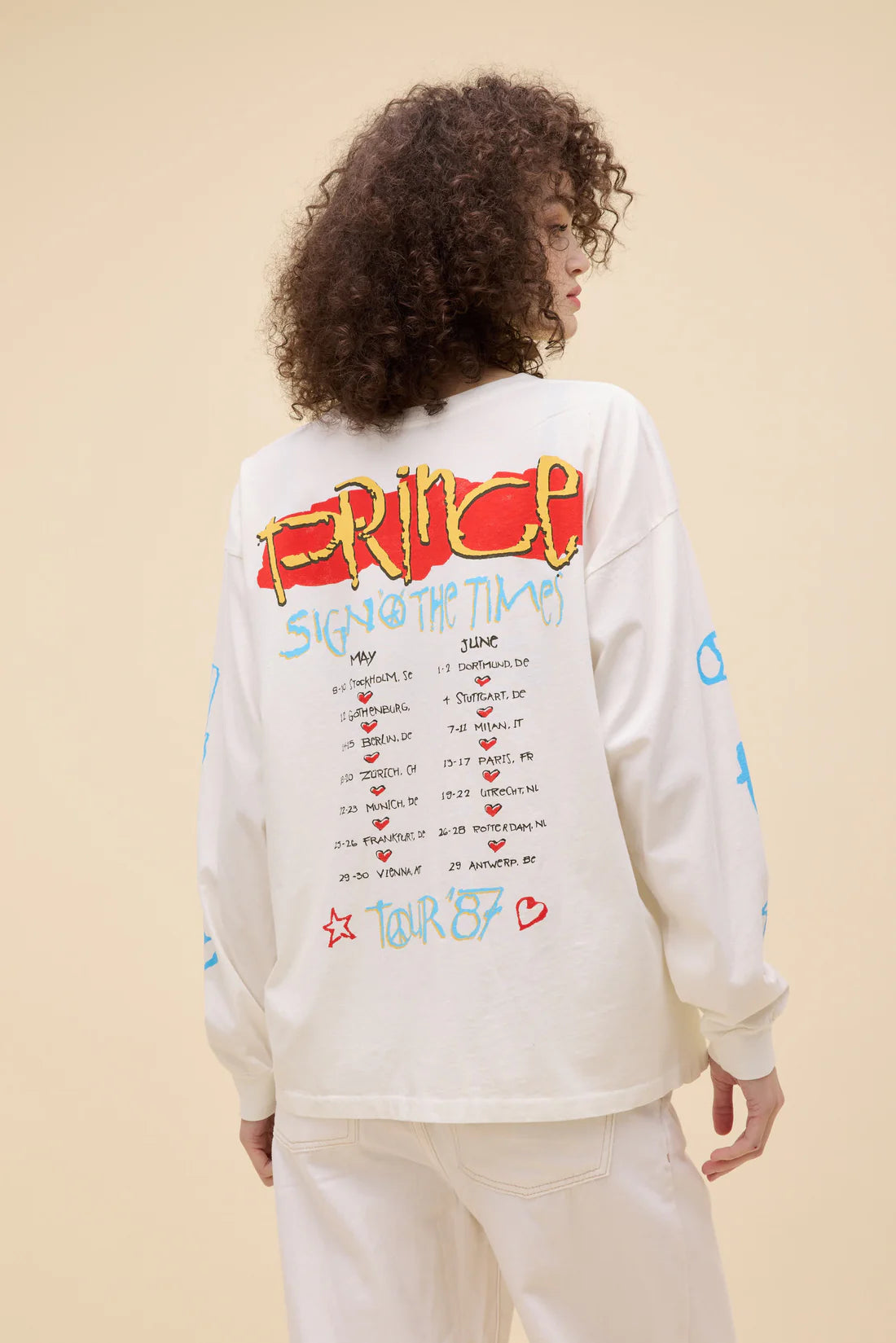 Prince sign of the times merch LS VINTAGE WHITE