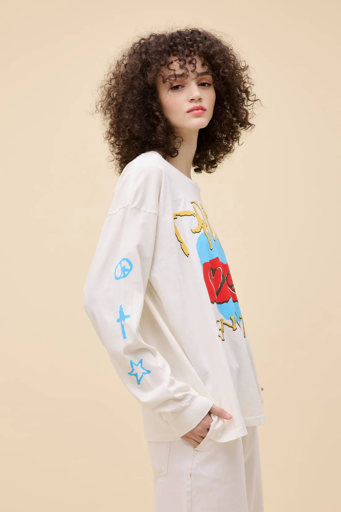 Prince sign of the times merch LS VINTAGE WHITE