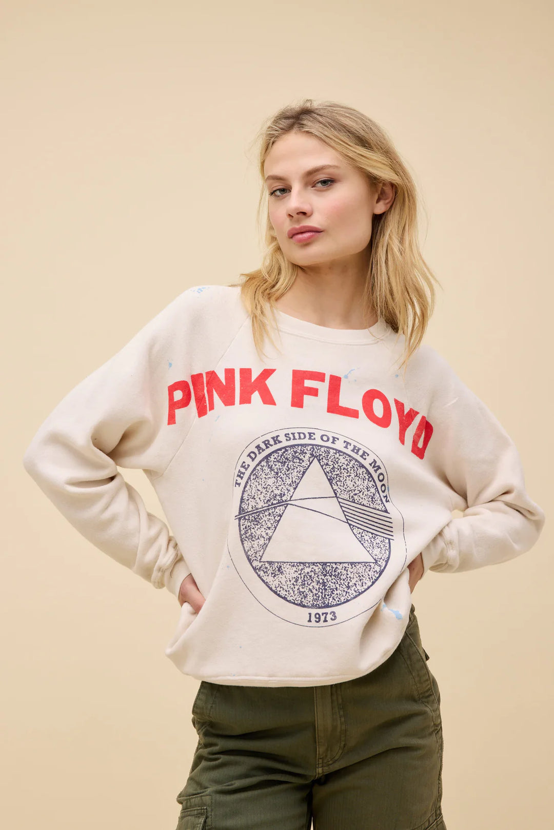PINK FLOYD SWEATSHIRT DIRTY WHITE