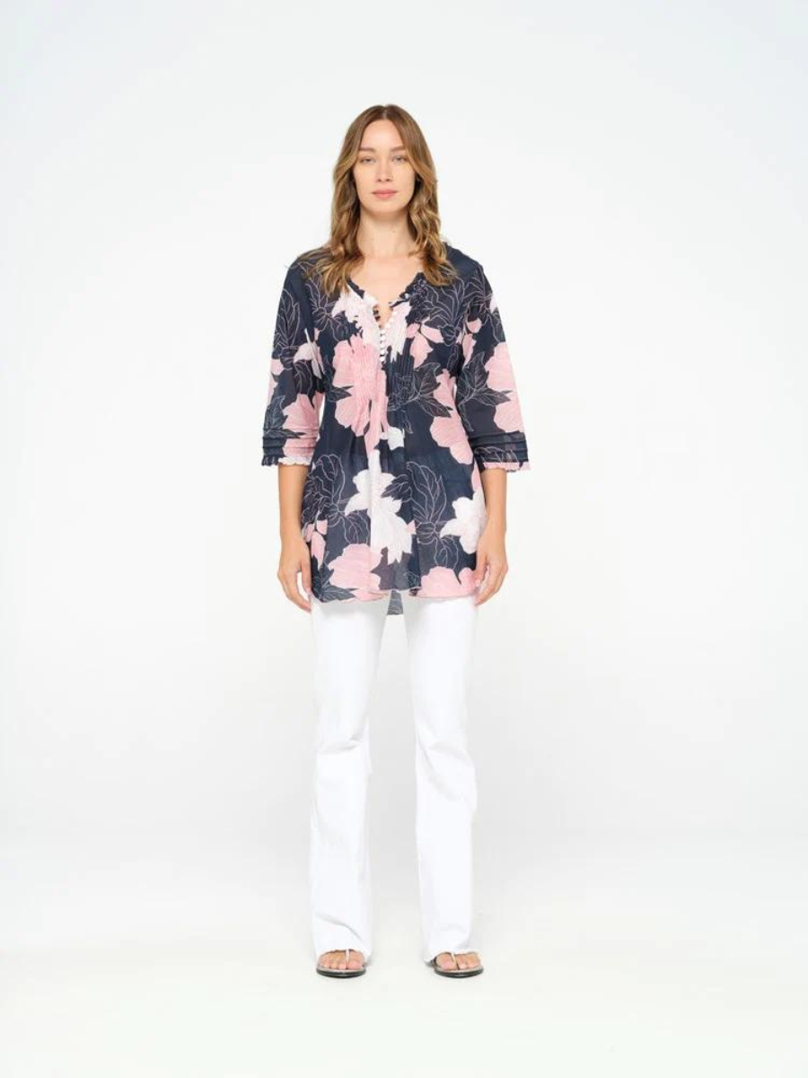 PLAYA NAVY POPPY TOP