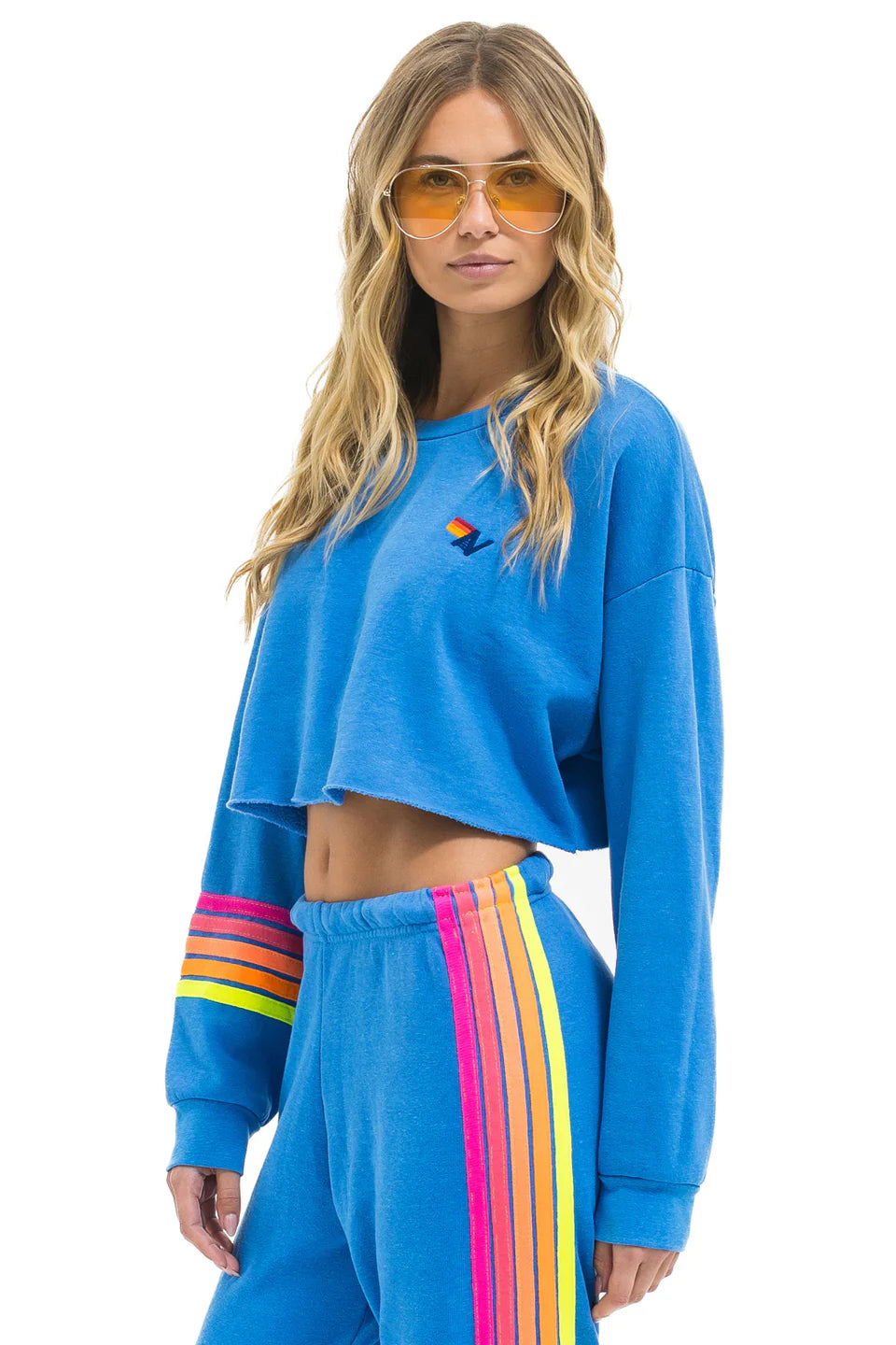 5 STRIPE WOMENS SWEATPANTS COBALT/NEON