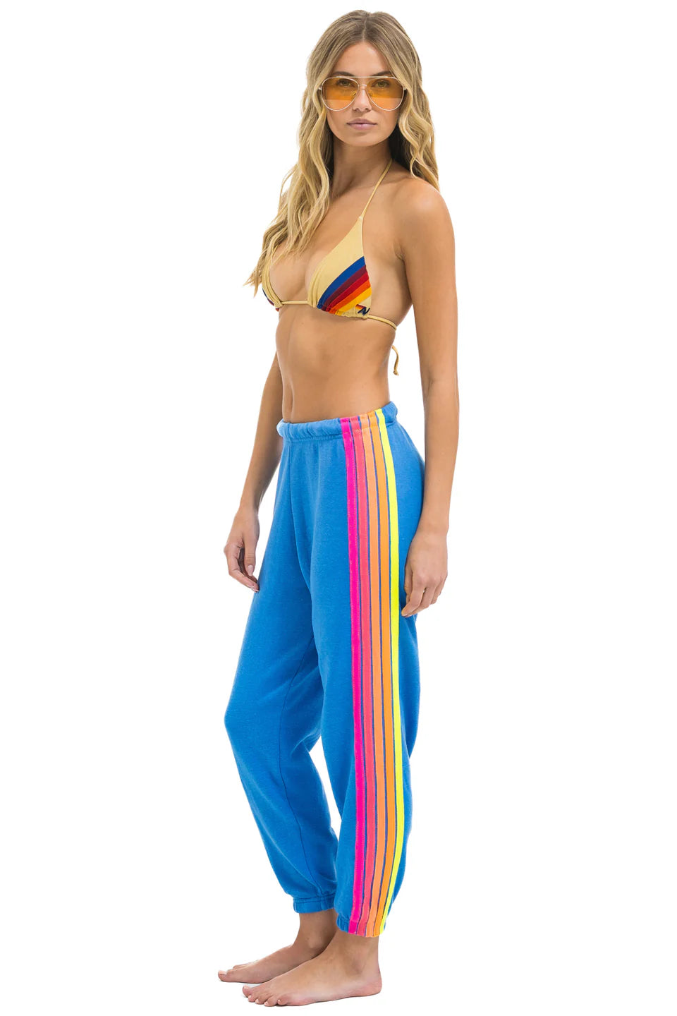 5 STRIPE WOMENS SWEATPANTS COBALT/NEON