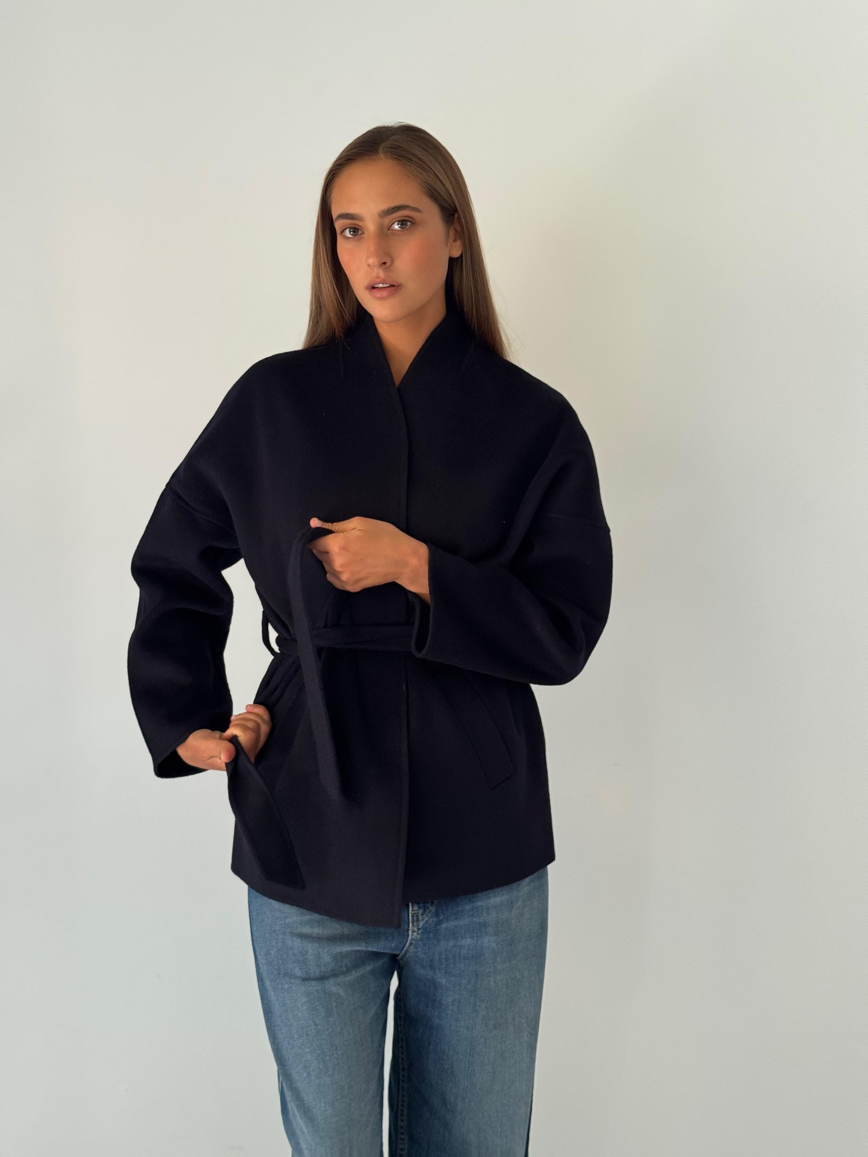 Vanelle woven coat NAVY